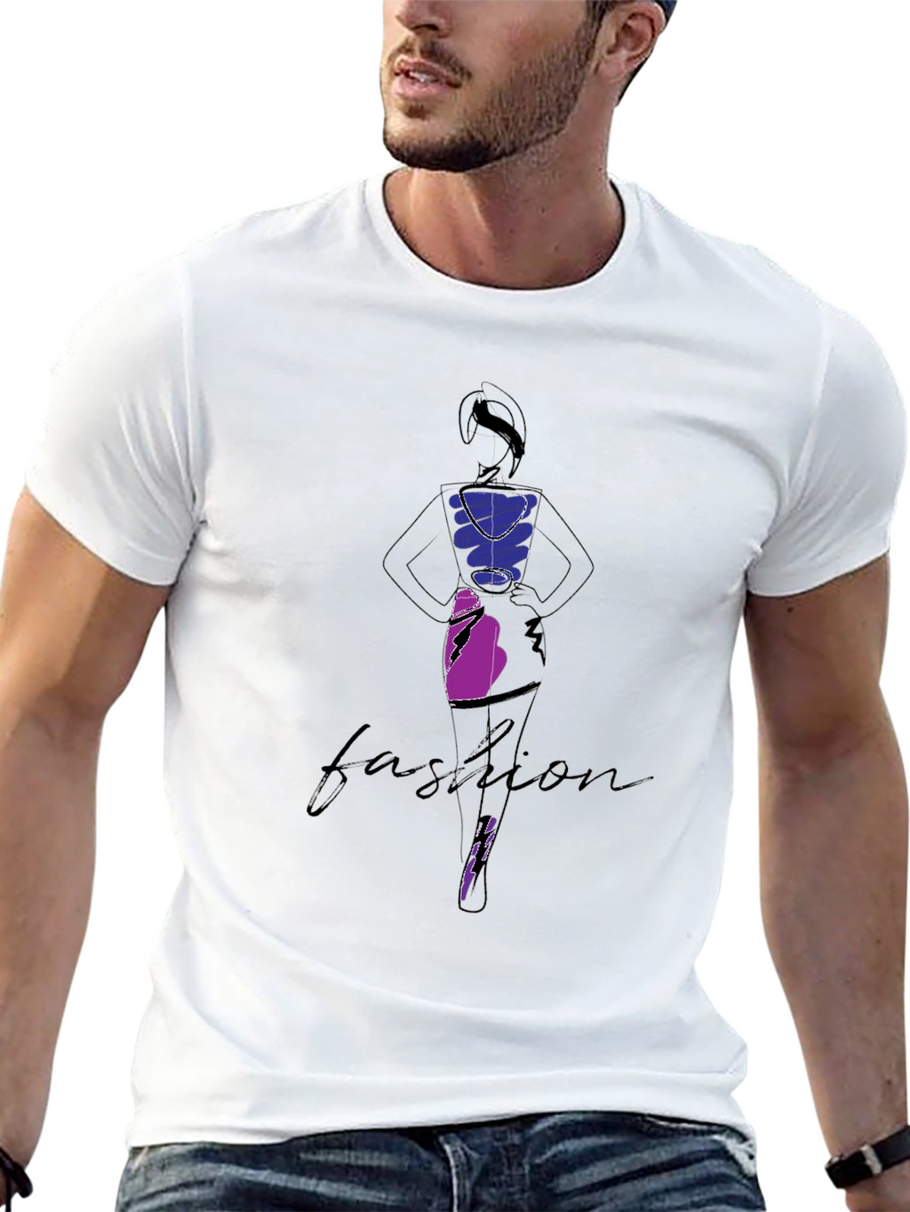 Fashion Illustration Black Graphic Tee