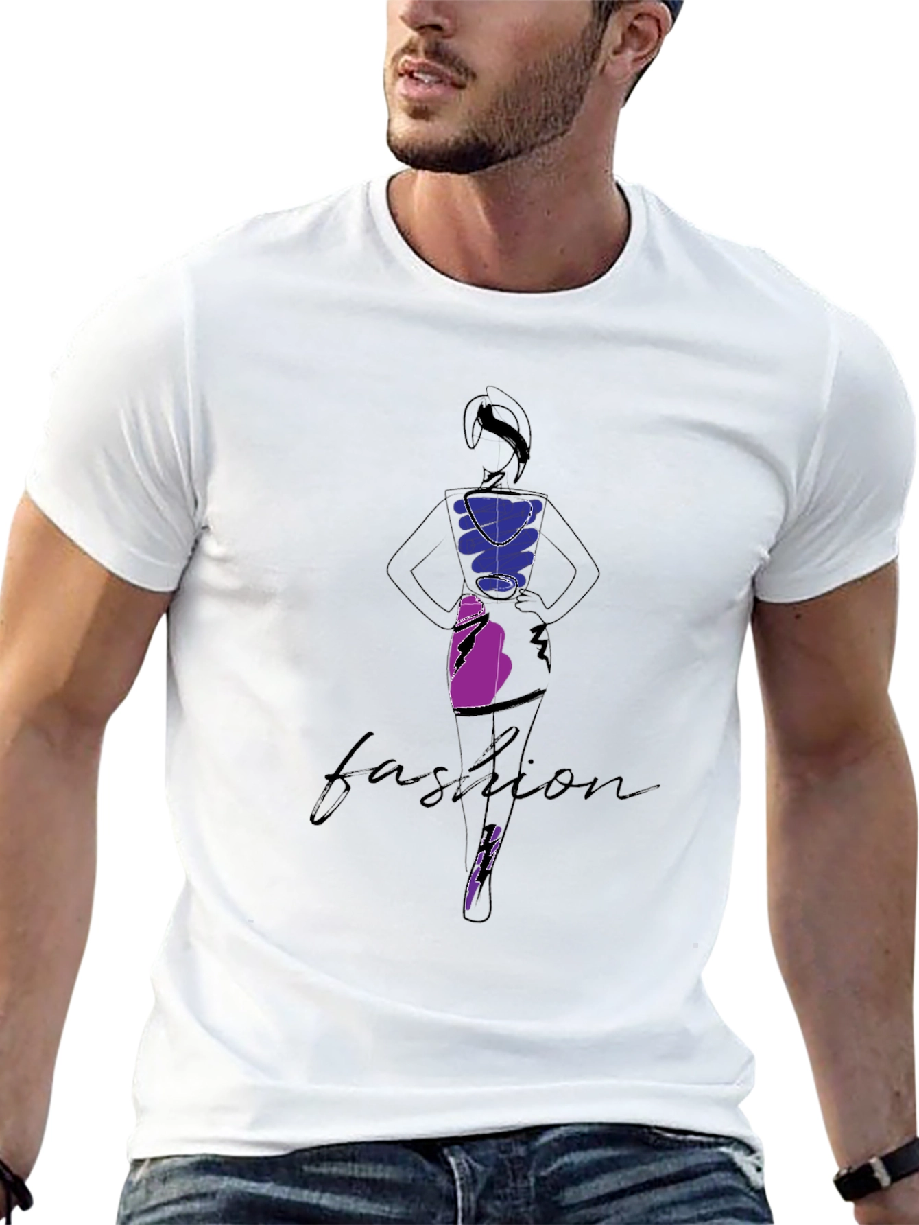 Fashion Illustration Black Graphic Tee