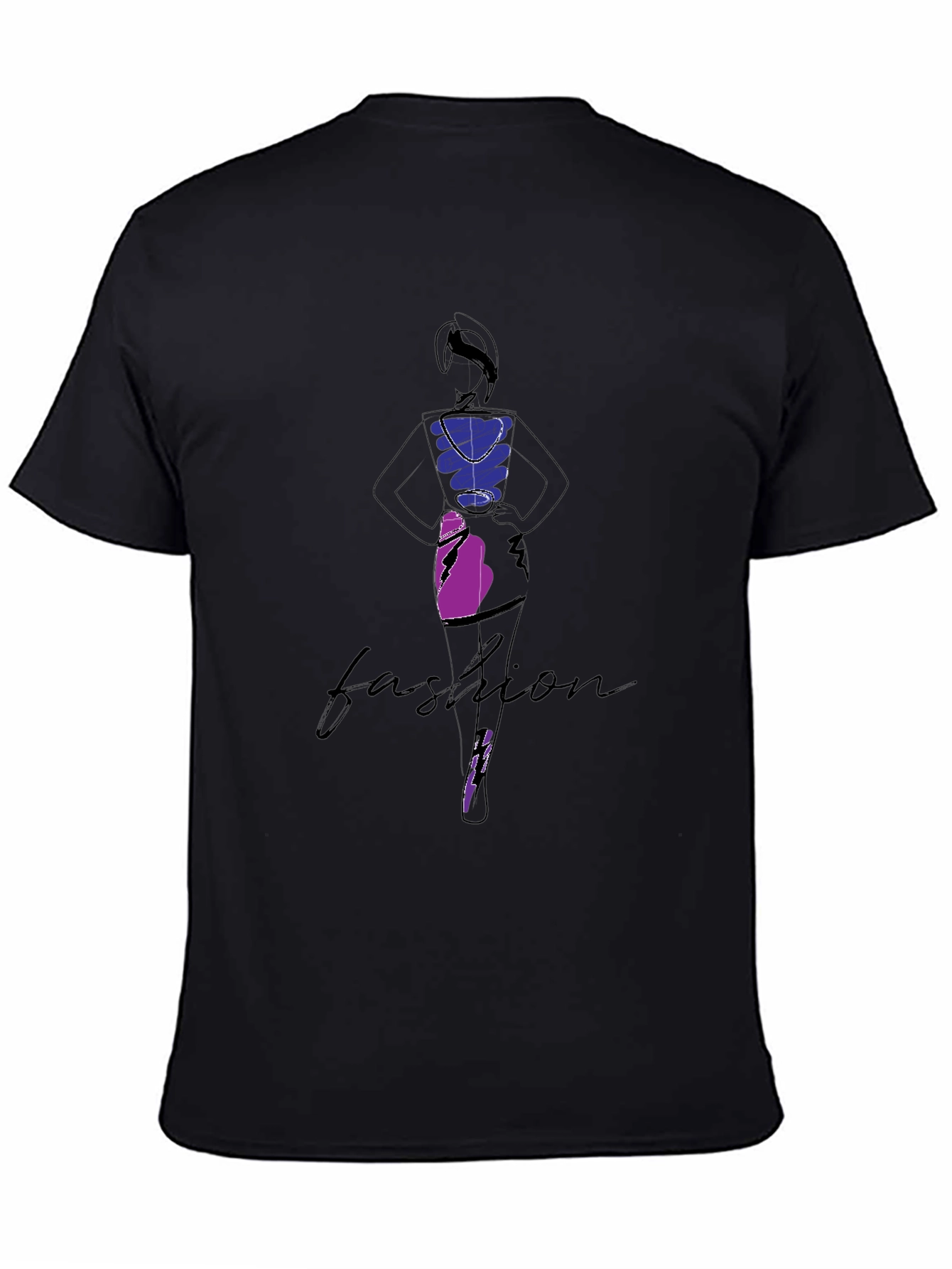 Fashion Illustration Black Graphic Tee
