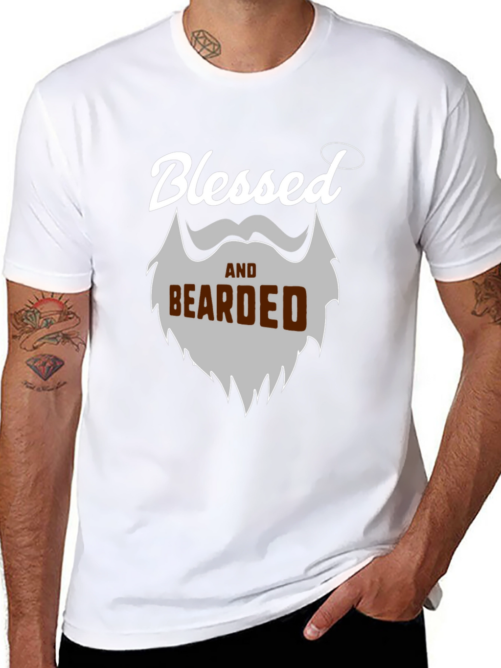 Blessed and Bearded Graphic T-Shirt