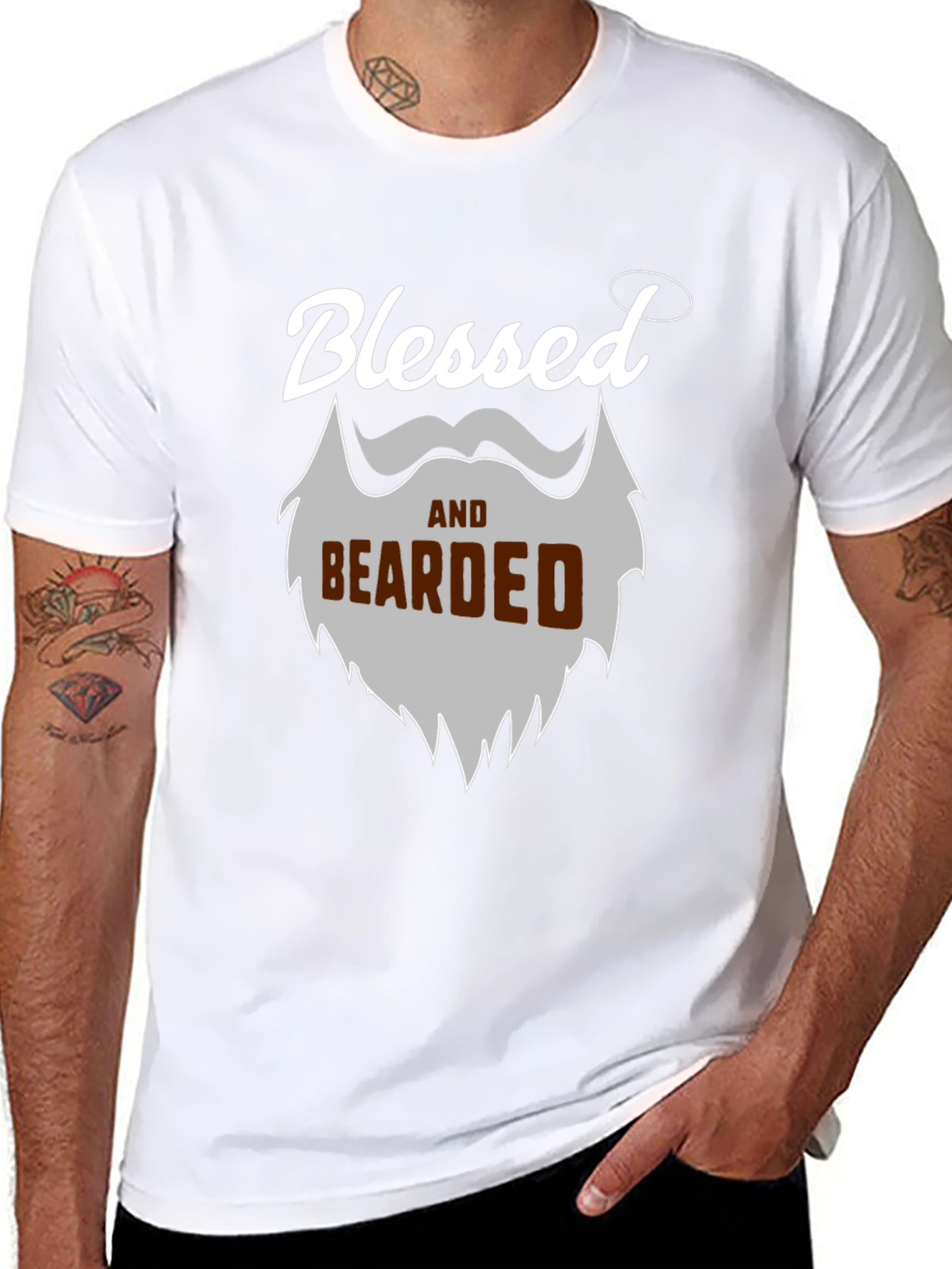 Blessed and Bearded Graphic T-Shirt