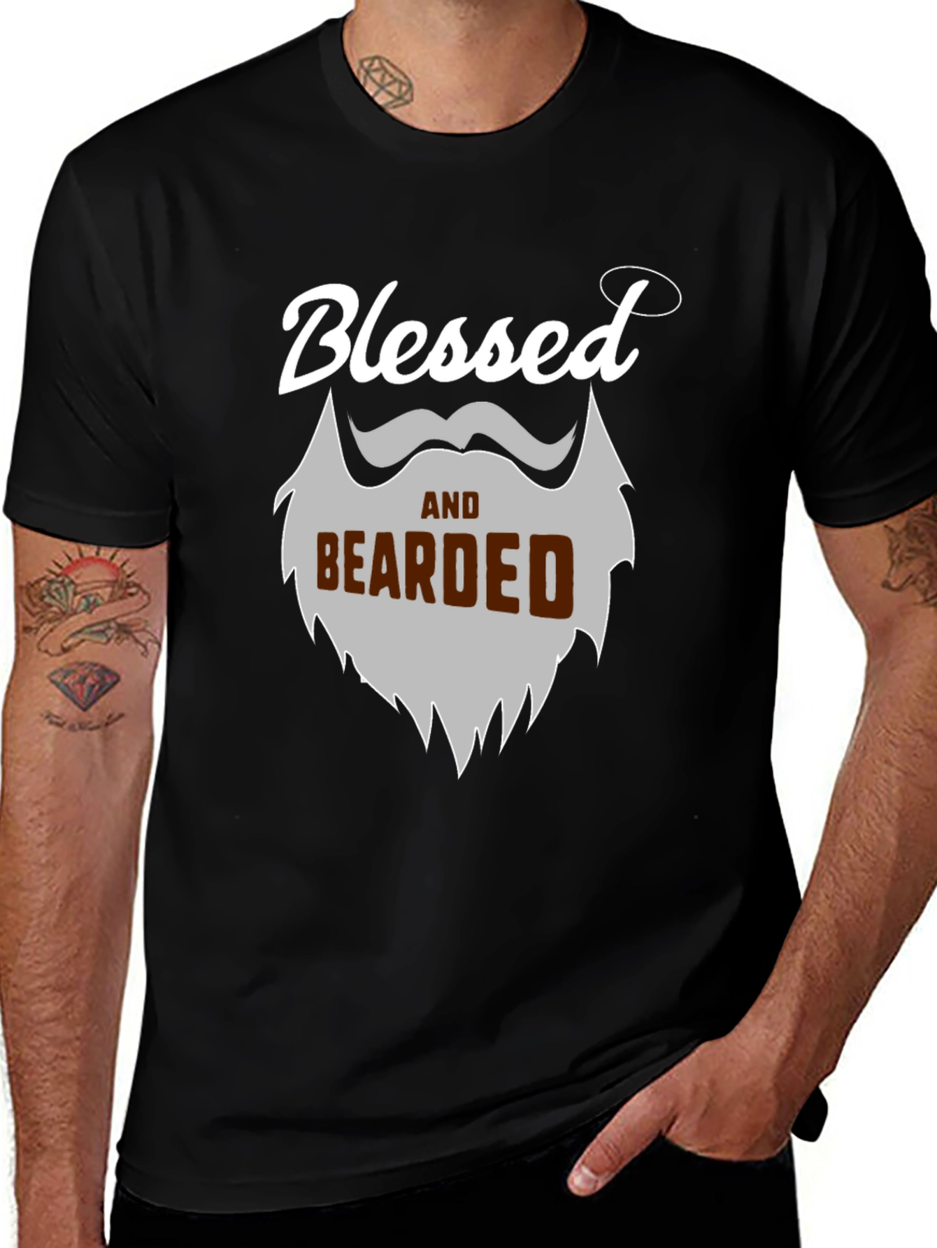 Blessed and Bearded Graphic T-Shirt