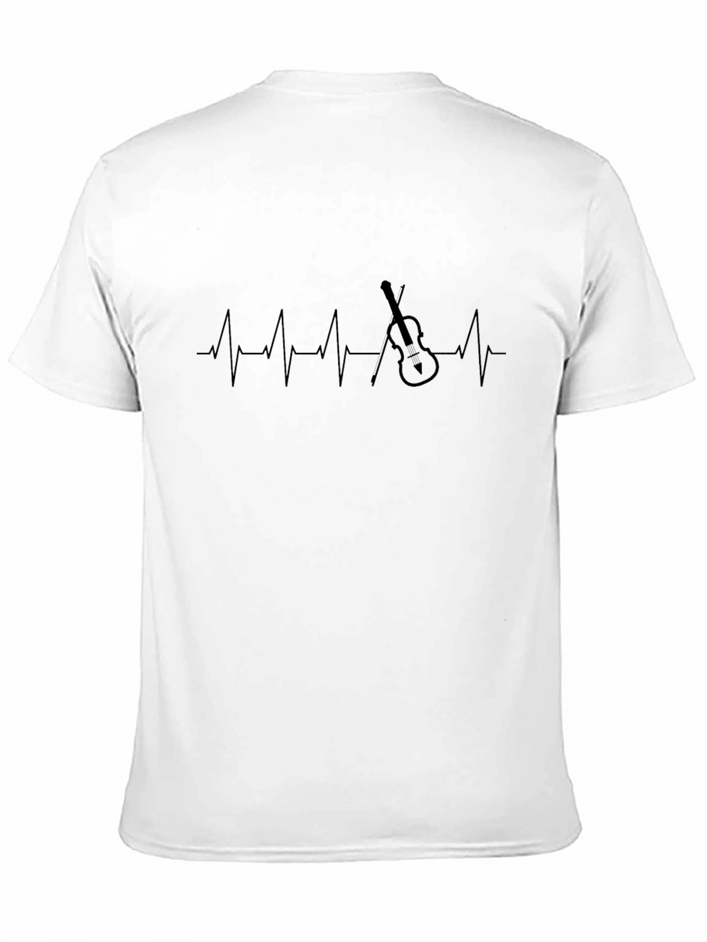 Violin Heartbeat Graphic Tee - Black Cotton Comfort