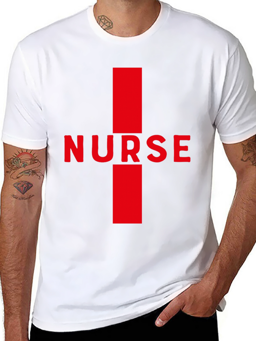 Nurse Red Cross Black T-Shirt