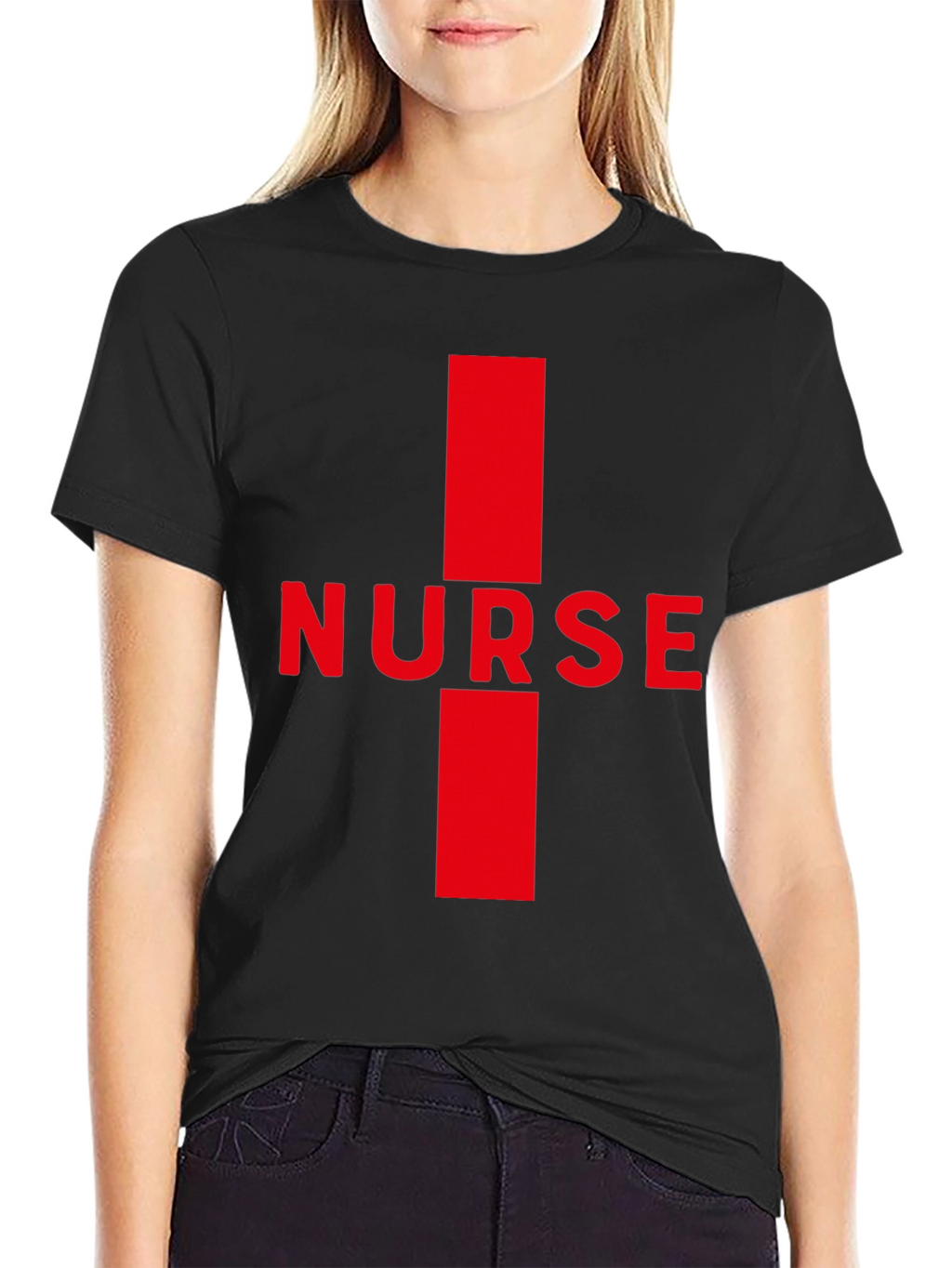 Nurse Red Cross Black T-Shirt
