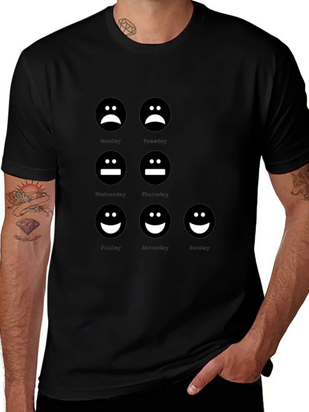 Mood of the Week Black Graphic T-Shirt