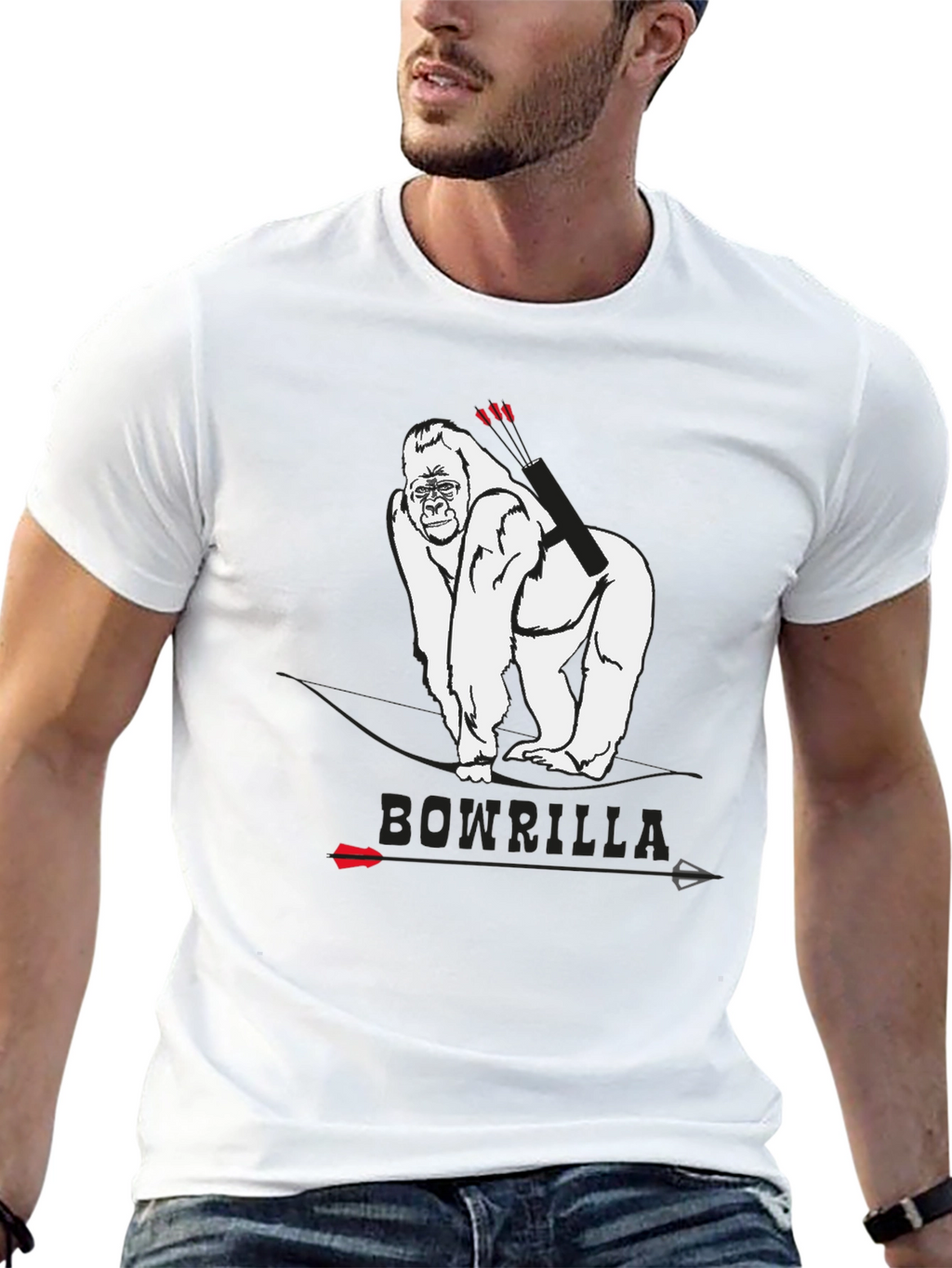 Bowrilla T-Shirt: Gorilla Archer Graphic Tee