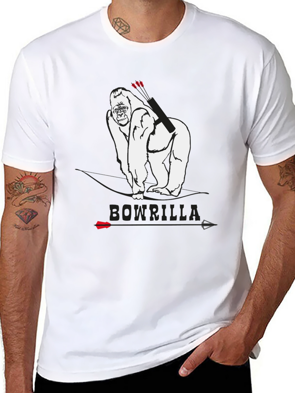 Bowrilla T-Shirt: Gorilla Archer Graphic Tee