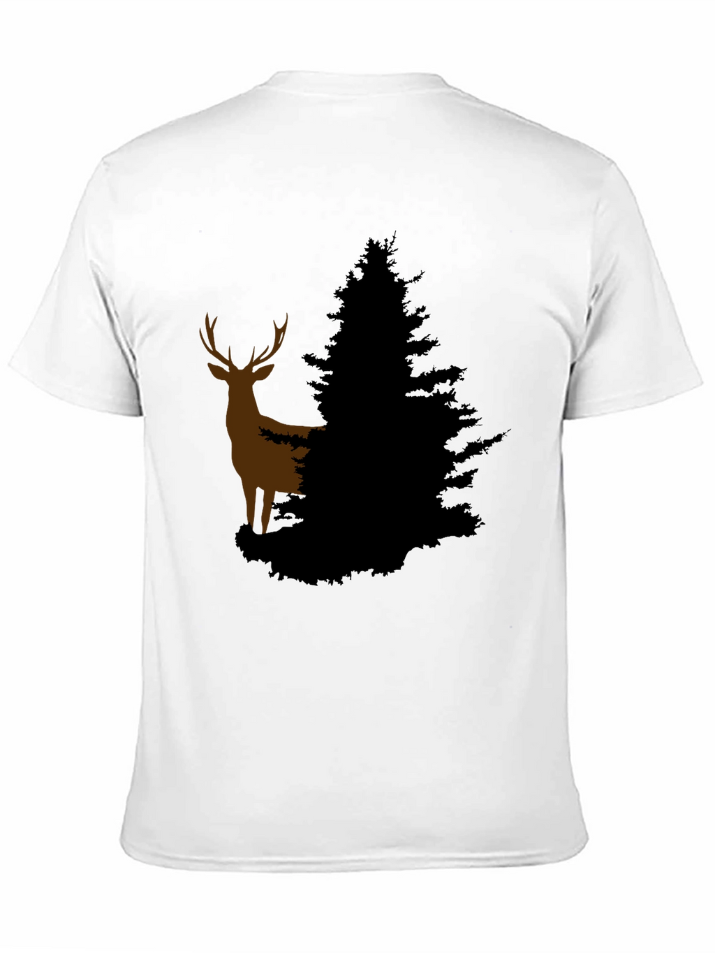 Deer and Evergreen Tree Graphic T-Shirt