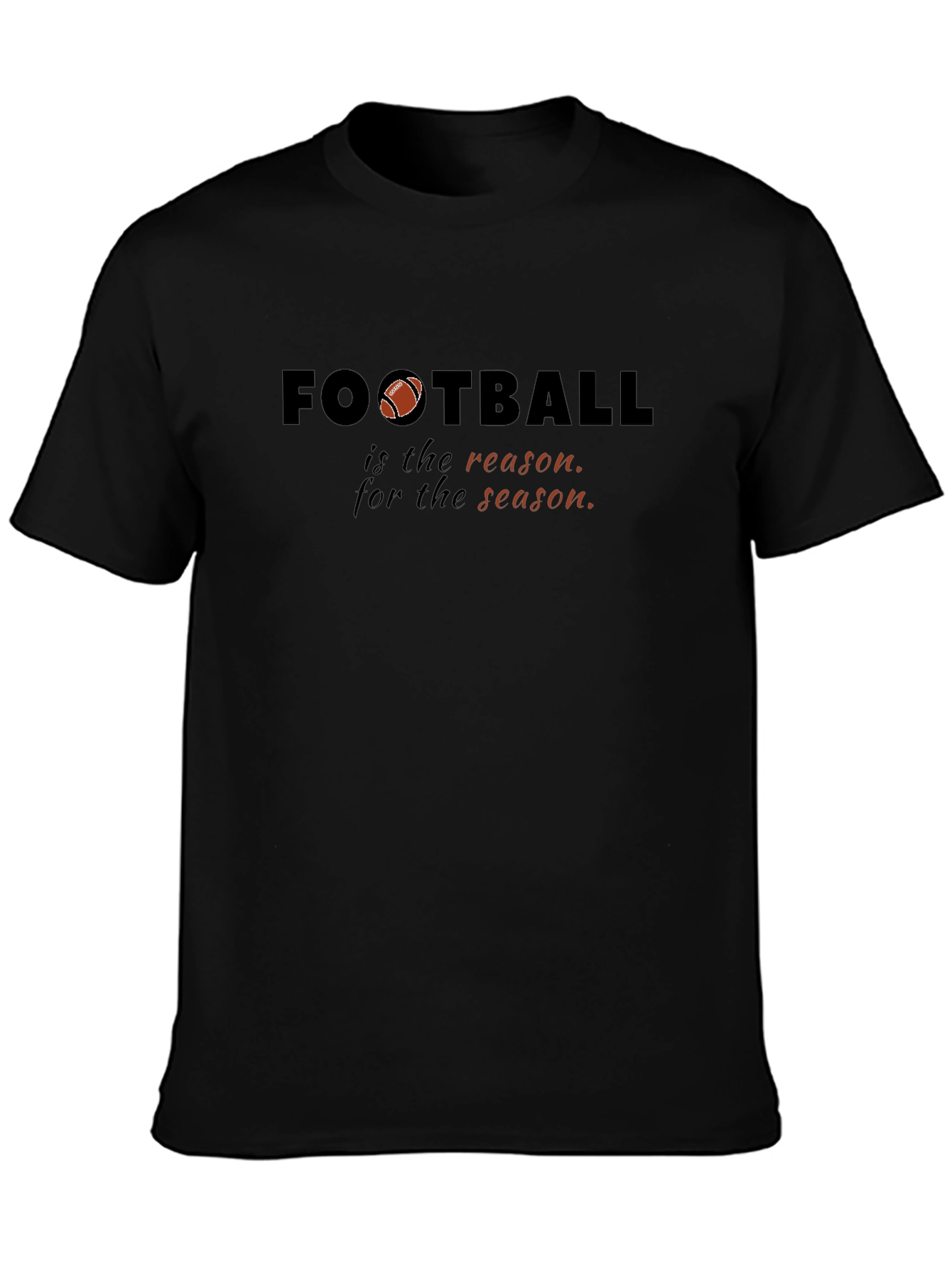 Football Season Graphic Tee - Black Cotton T-Shirt
