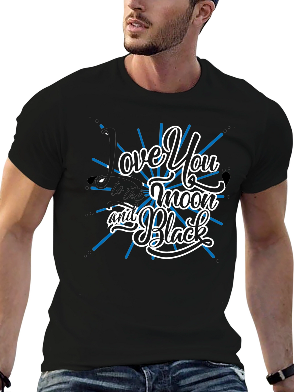Love You to the Moon and Black Graphic Tee