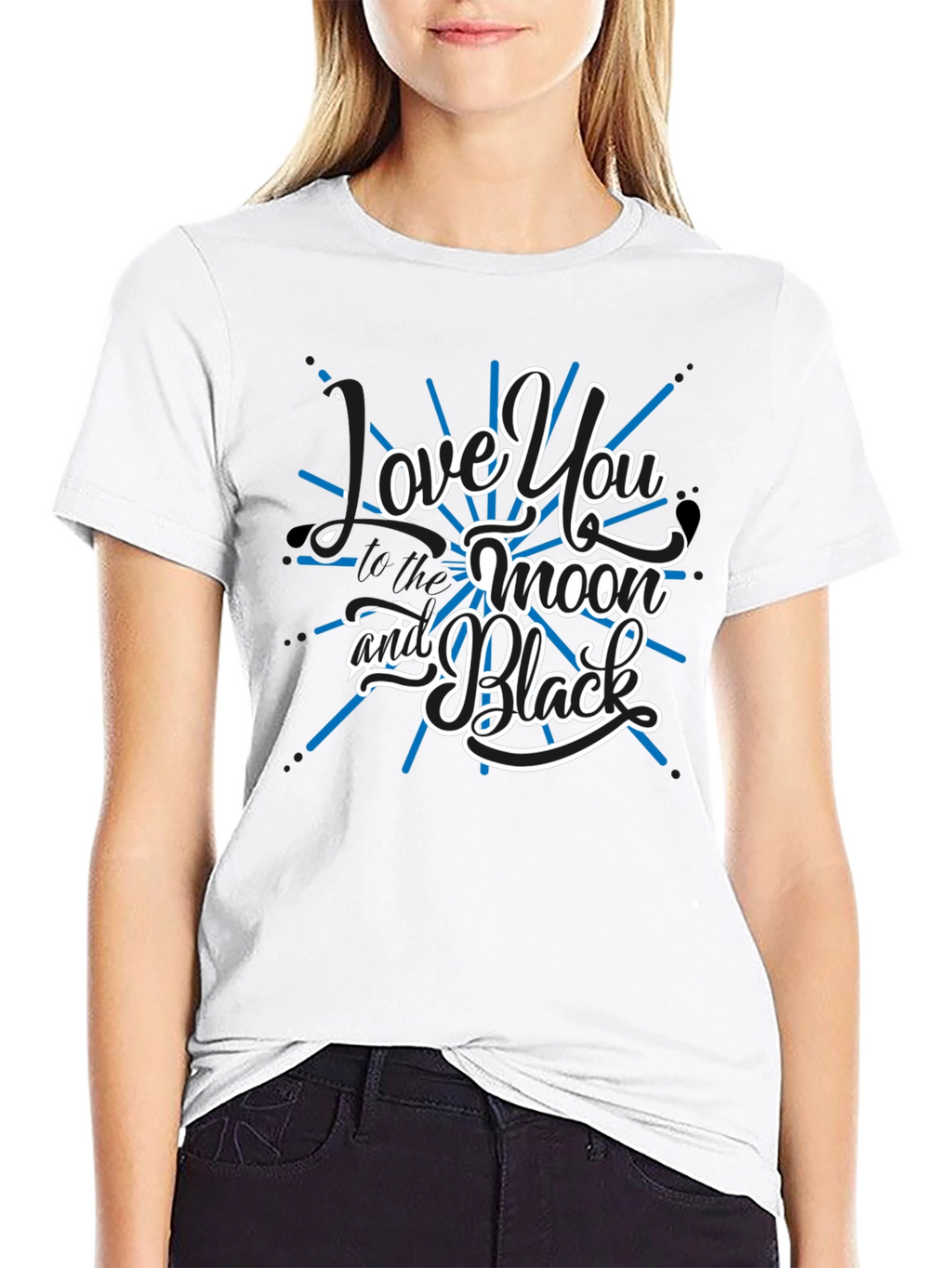 Love You to the Moon and Black Graphic Tee