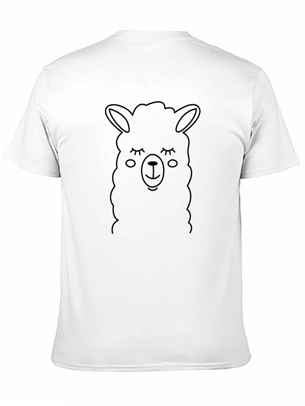 Llama Face Graphic Black T-Shirt