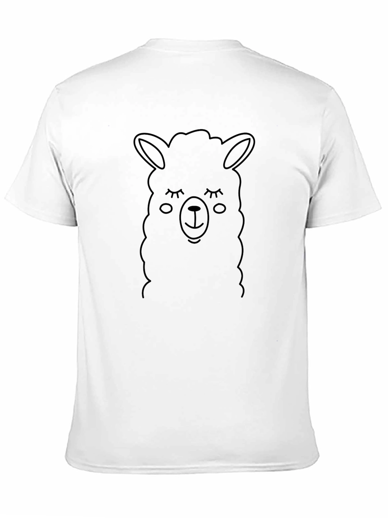 Llama Face Graphic Black T-Shirt