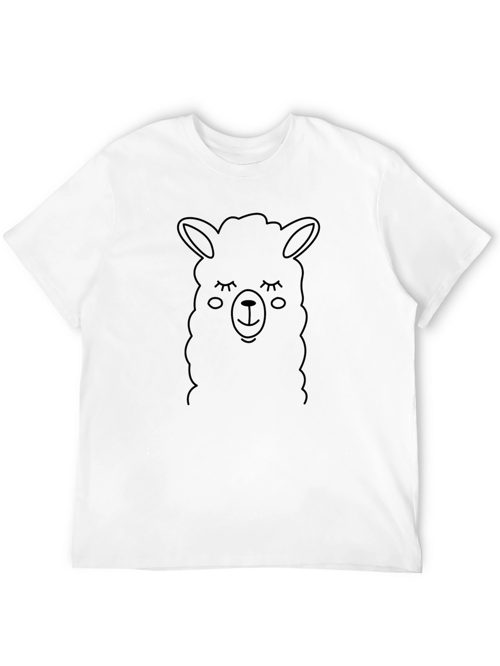 Llama Face Graphic Black T-Shirt