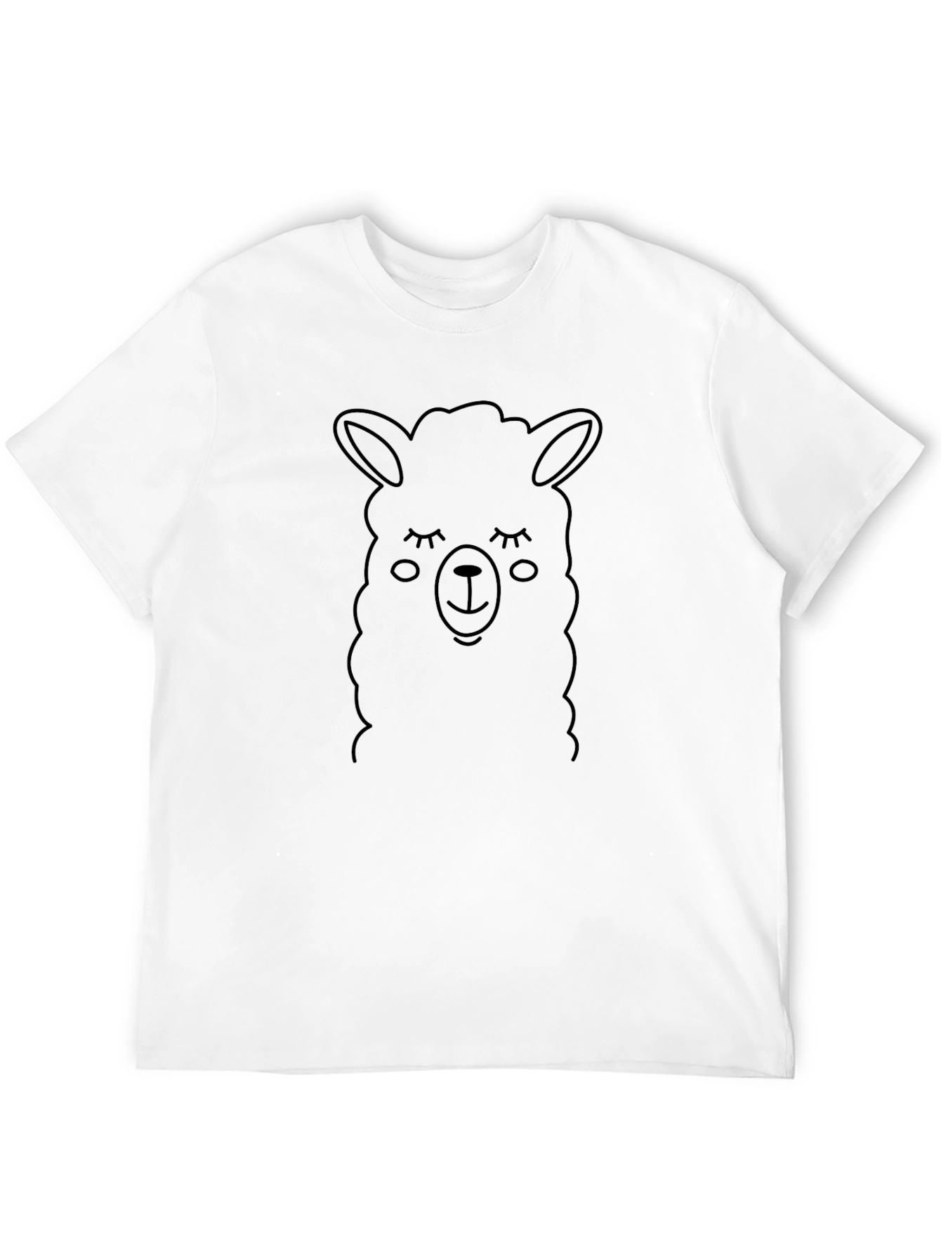 Llama Face Graphic Black T-Shirt