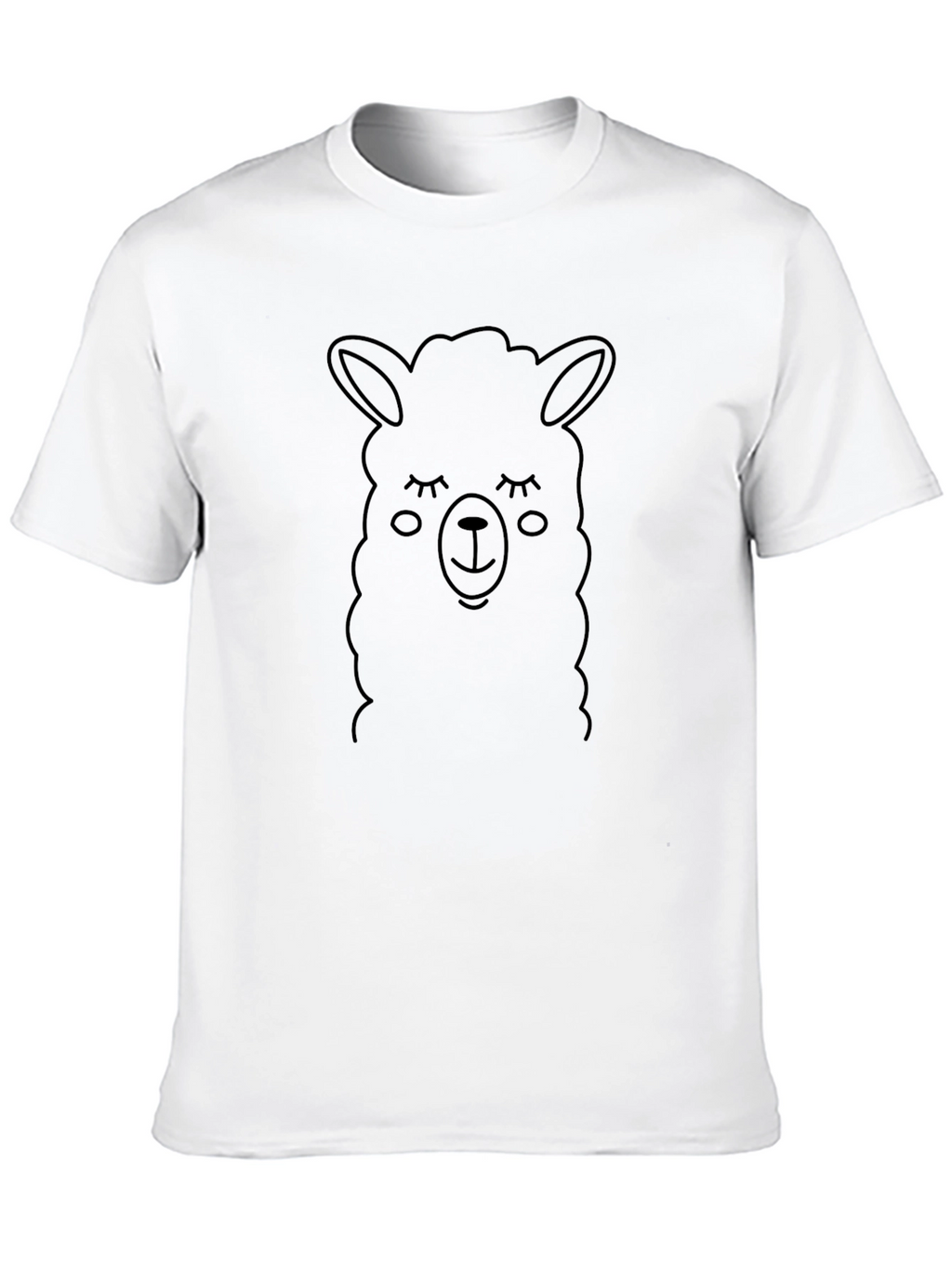 Llama Face Graphic Black T-Shirt