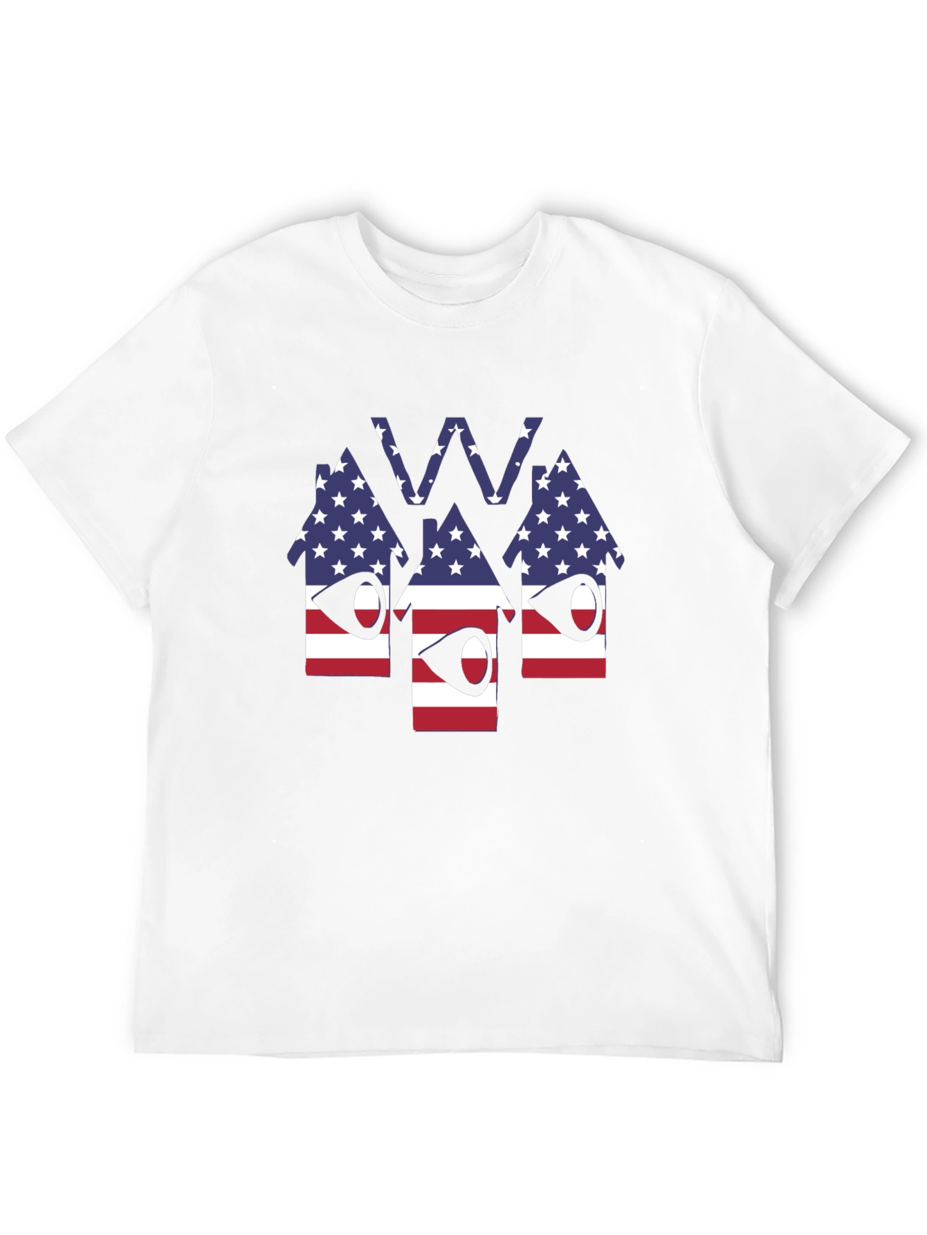 Patriotic American Houses Graphic Tee