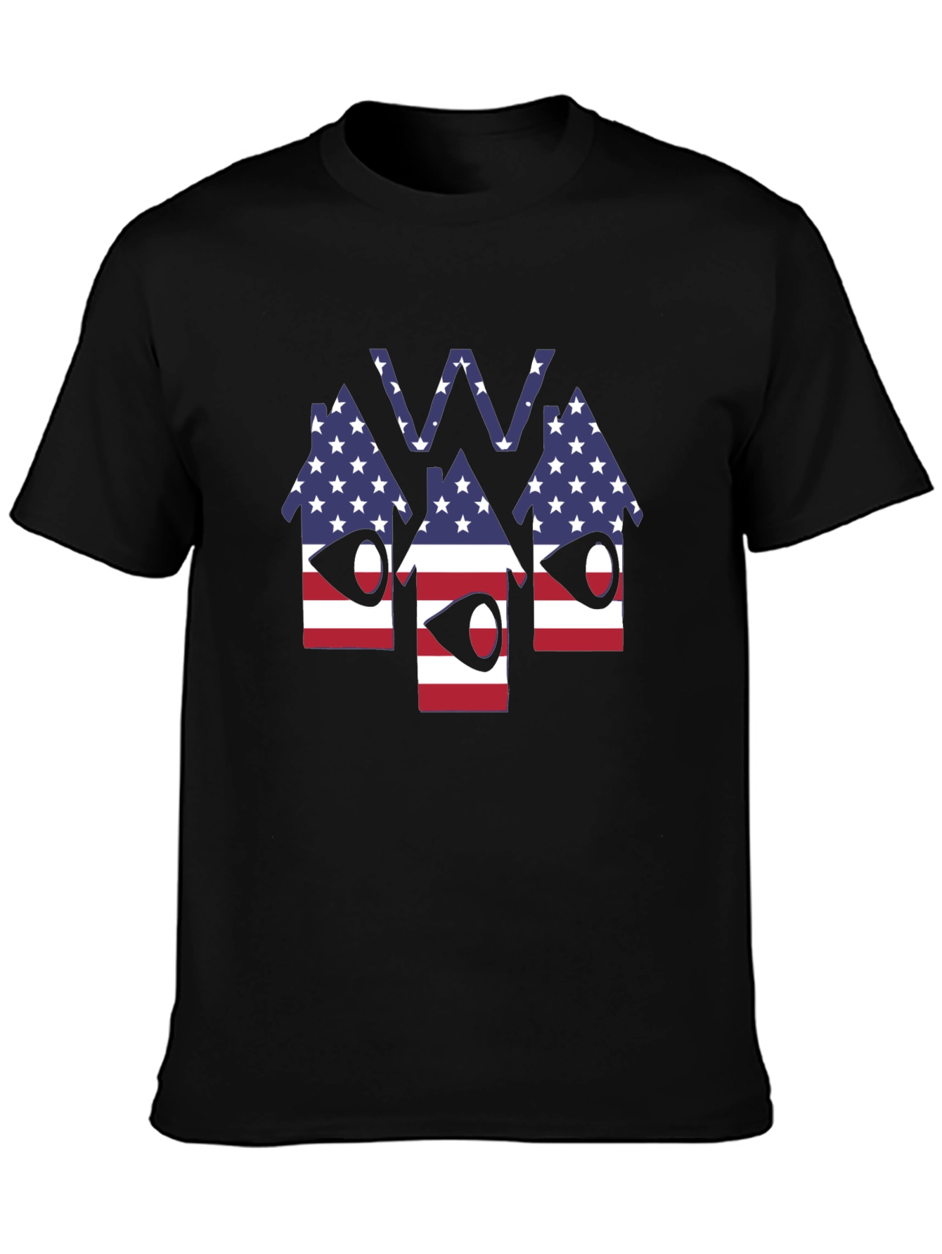 Patriotic American Houses Graphic Tee