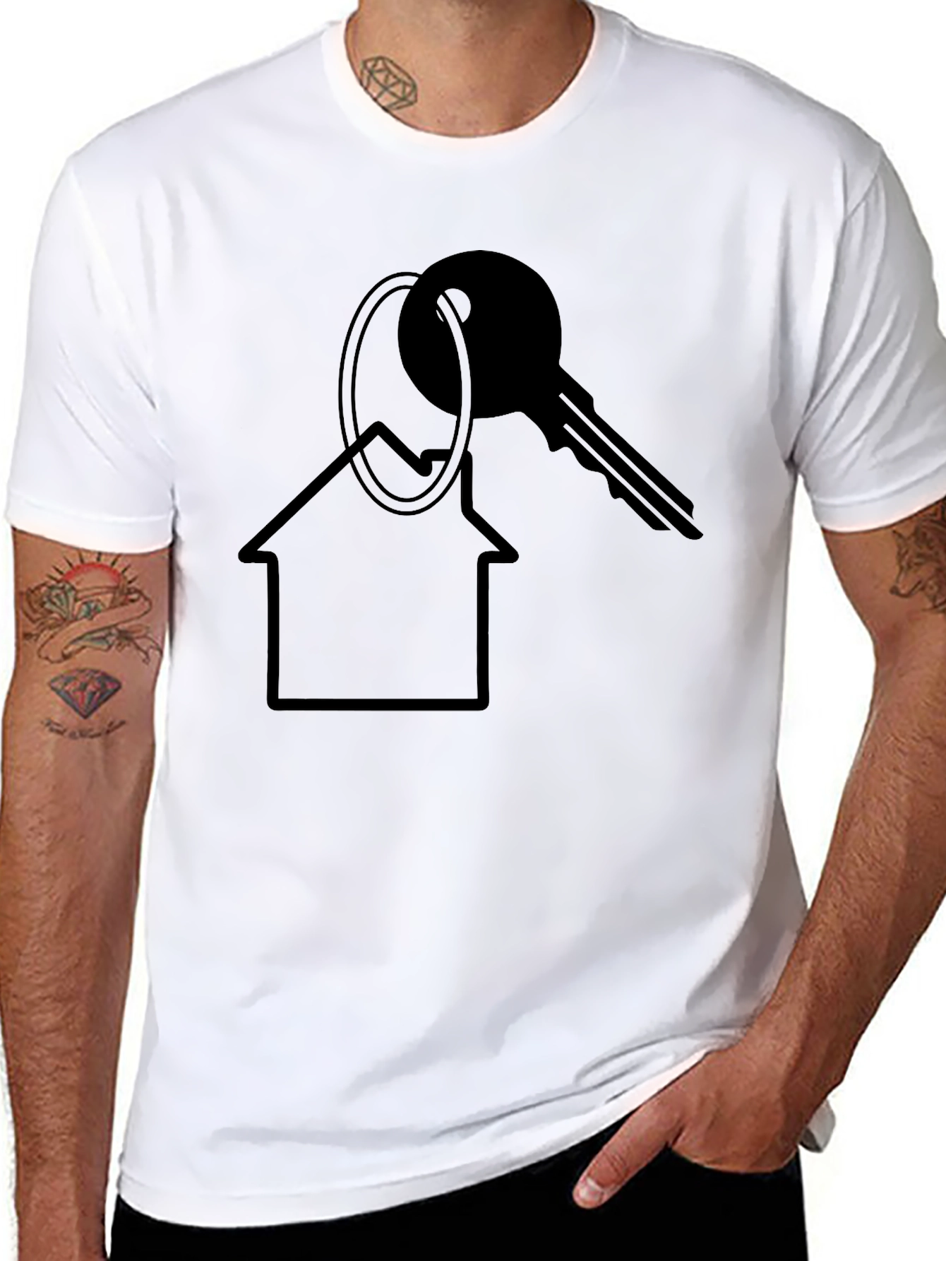 House Key Graphic T-Shirt - Black