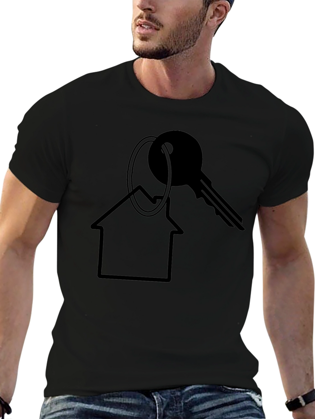 House Key Graphic T-Shirt - Black