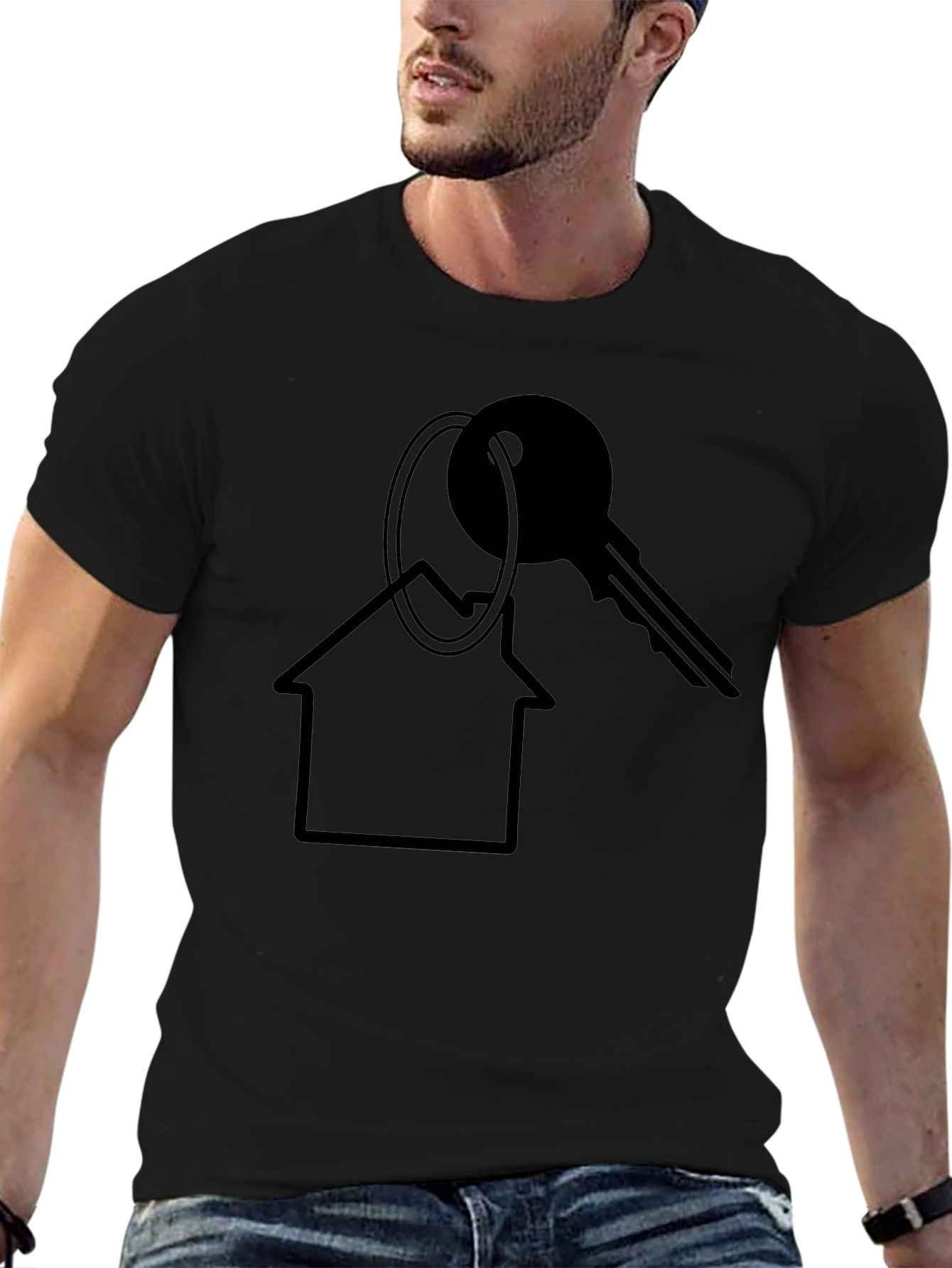 House Key Graphic T-Shirt - Black