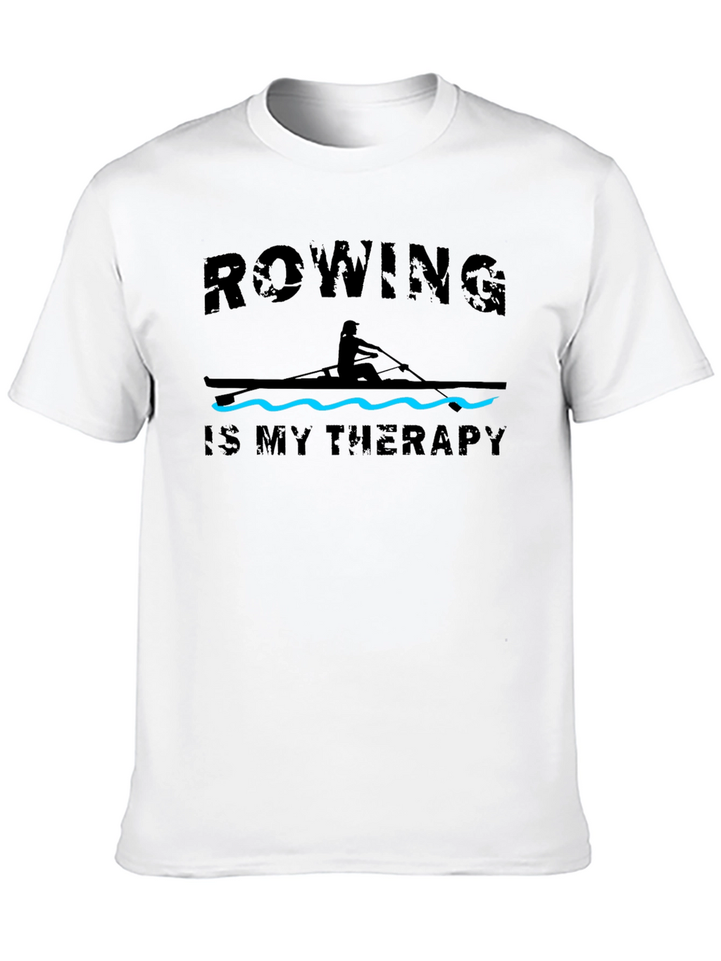 Rowing is My Therapy T-Shirt - Black