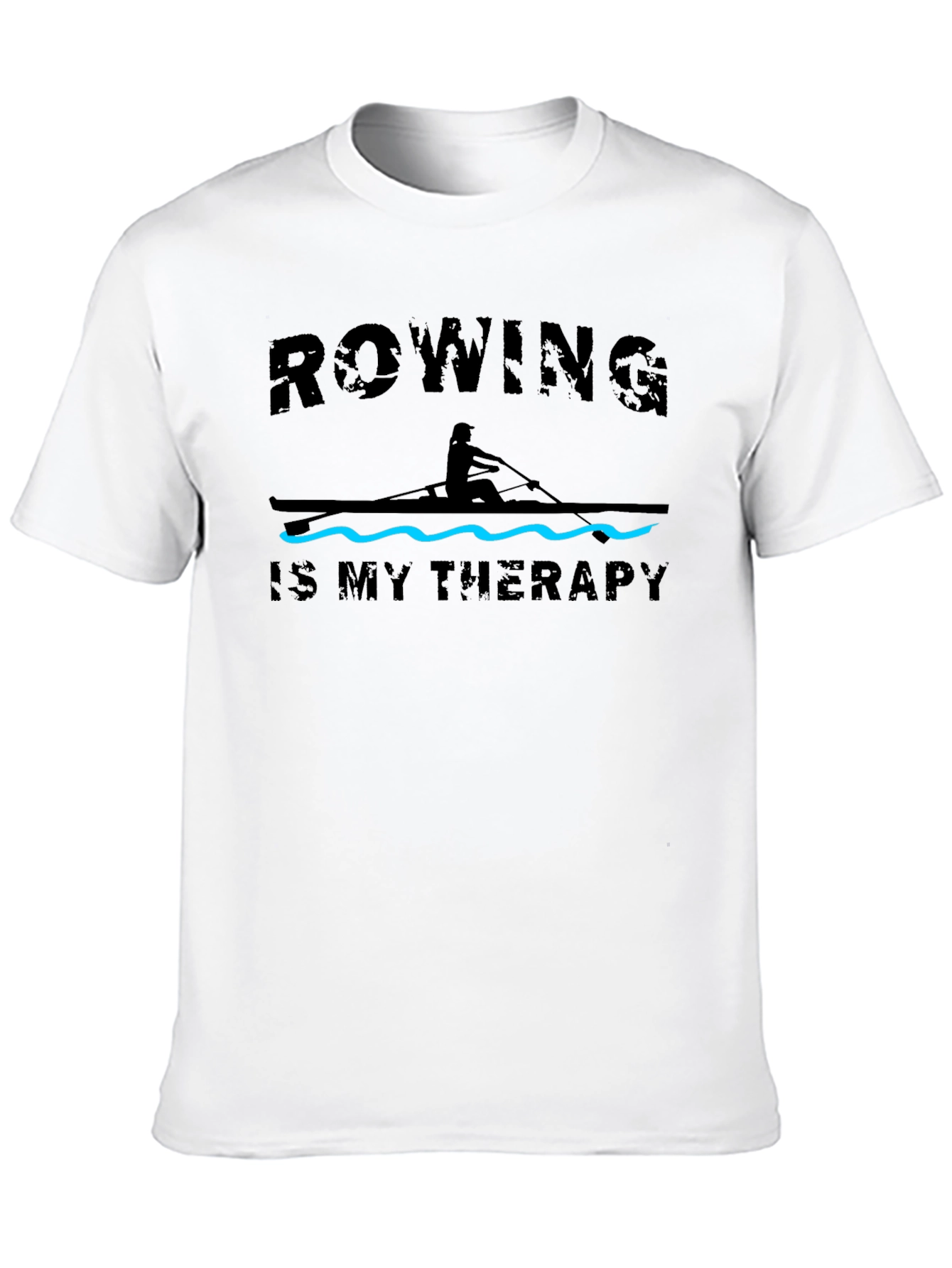 Rowing is My Therapy T-Shirt - Black