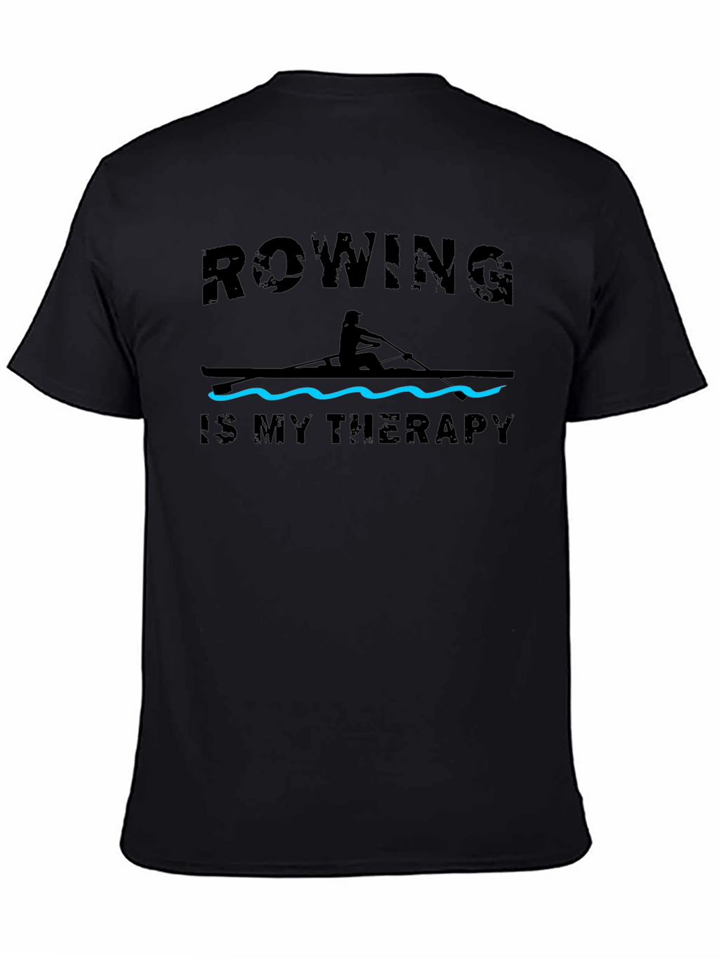 Rowing is My Therapy T-Shirt - Black