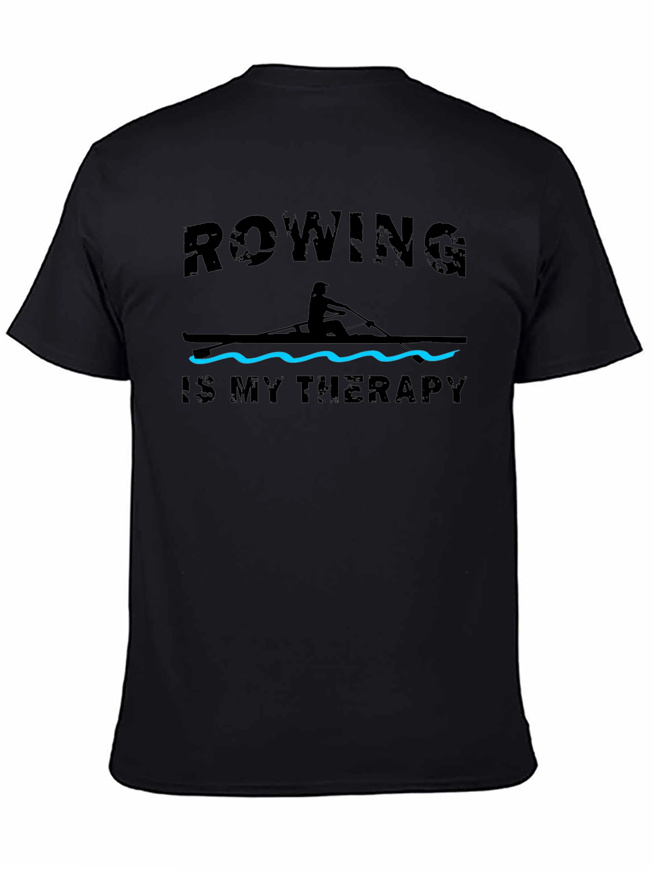 Rowing is My Therapy T-Shirt - Black