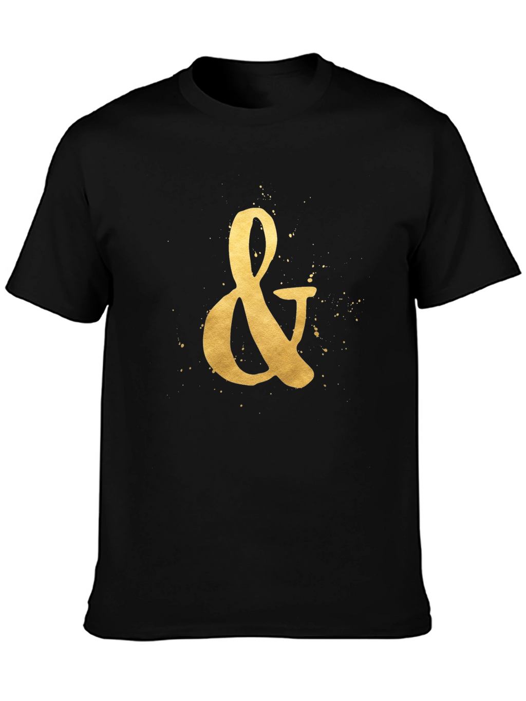 Golden Ampersand Graphic Tee - Stylish Black T-Shirt