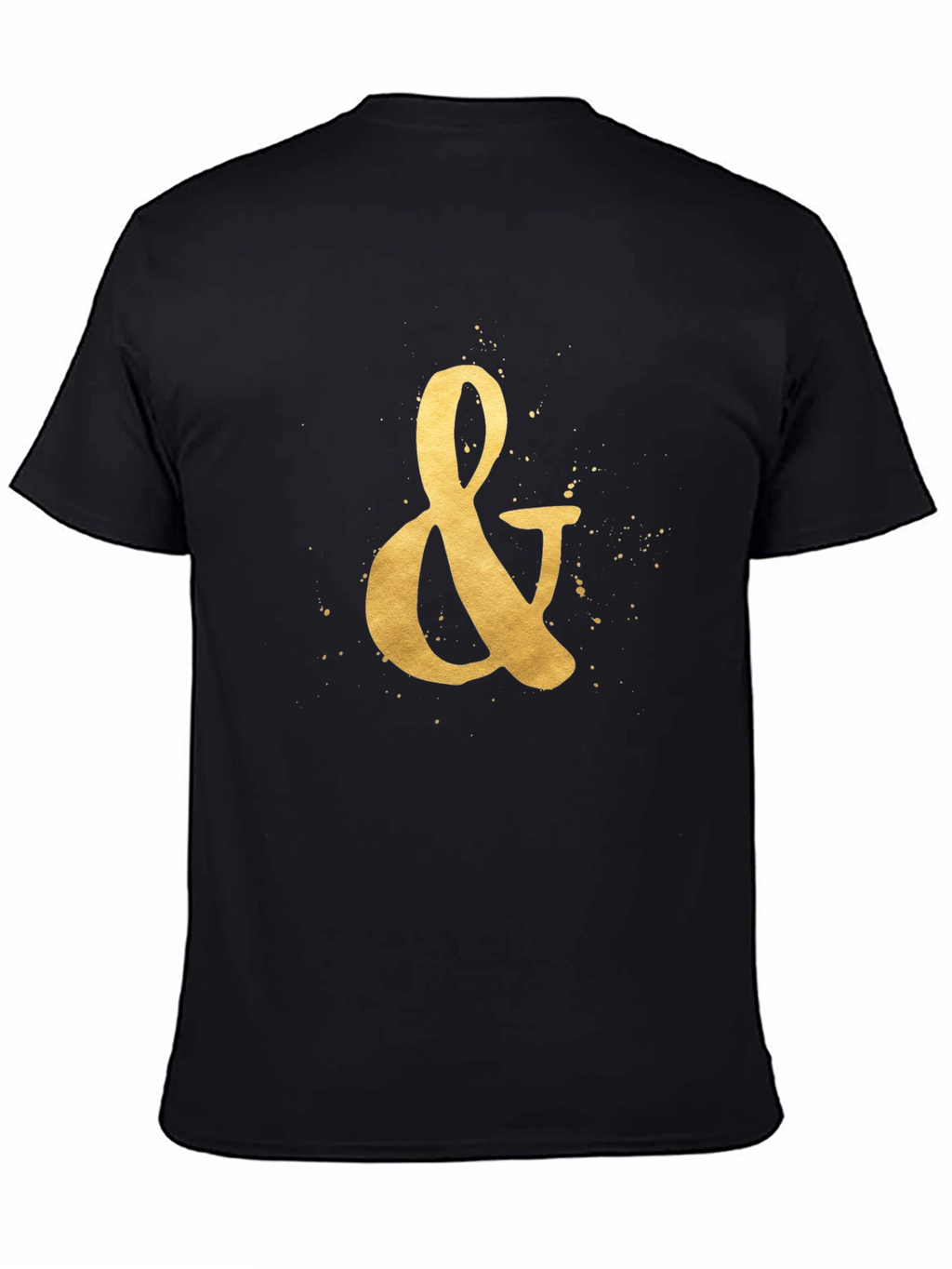 Golden Ampersand Graphic Tee - Stylish Black T-Shirt