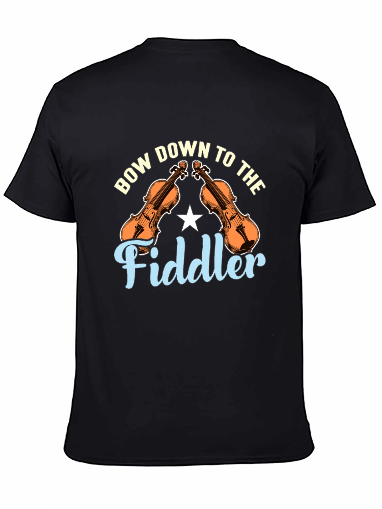 Bow Down to the Fiddler Black T-Shirt