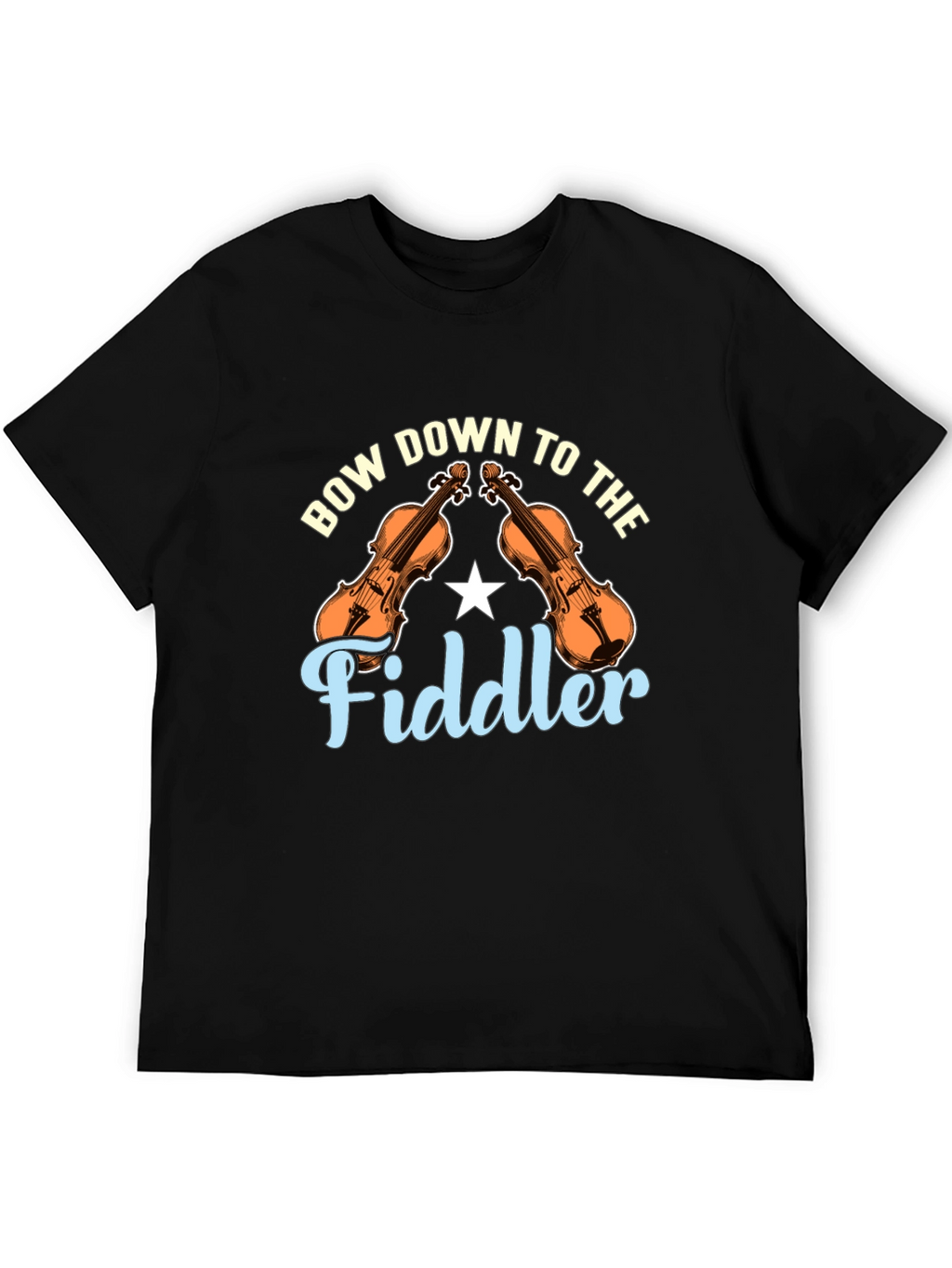 Bow Down to the Fiddler Black T-Shirt