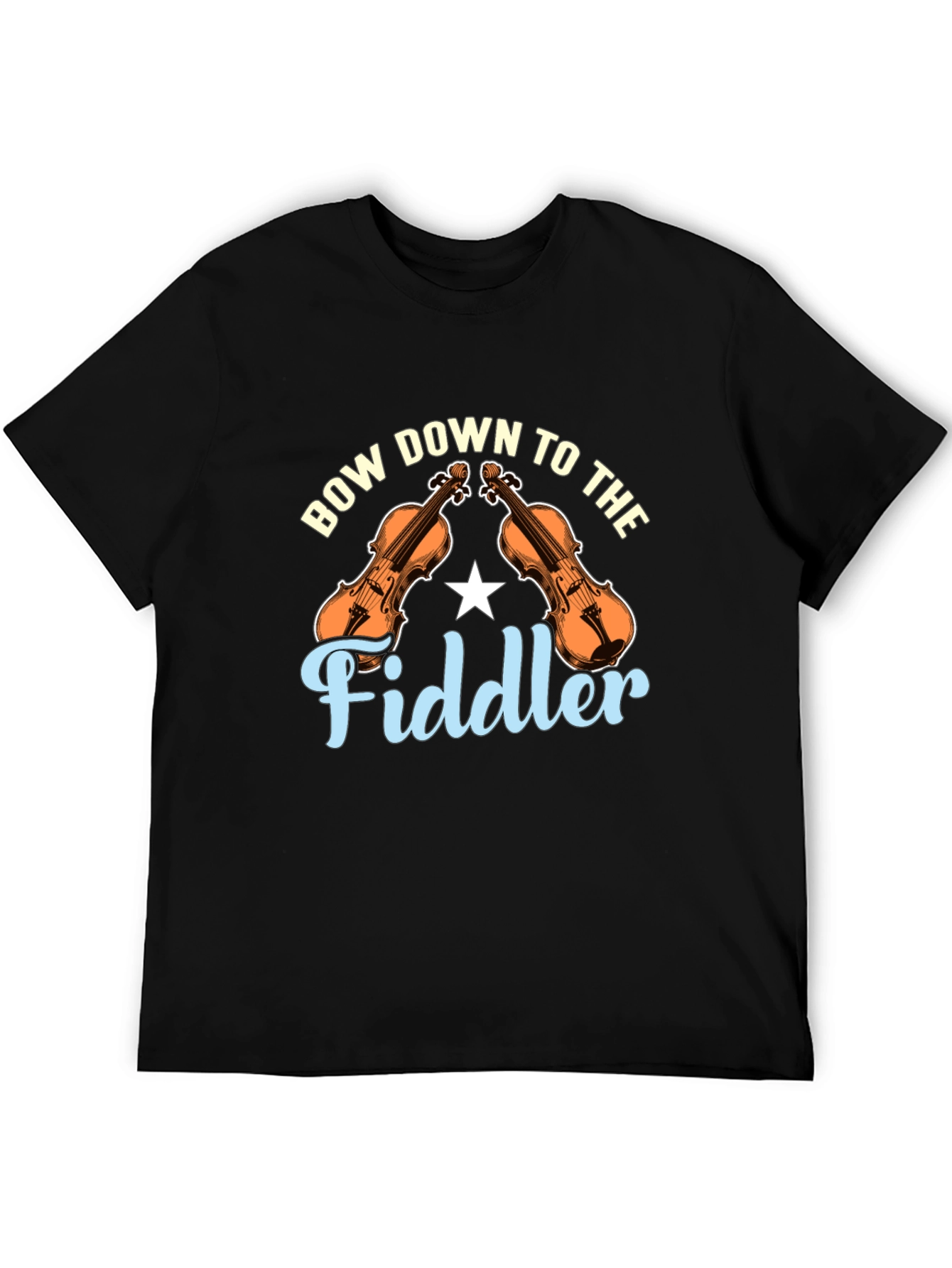 Bow Down to the Fiddler Black T-Shirt