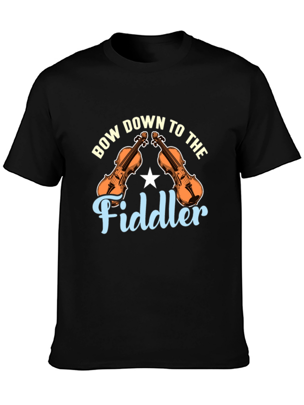 Bow Down to the Fiddler Black T-Shirt