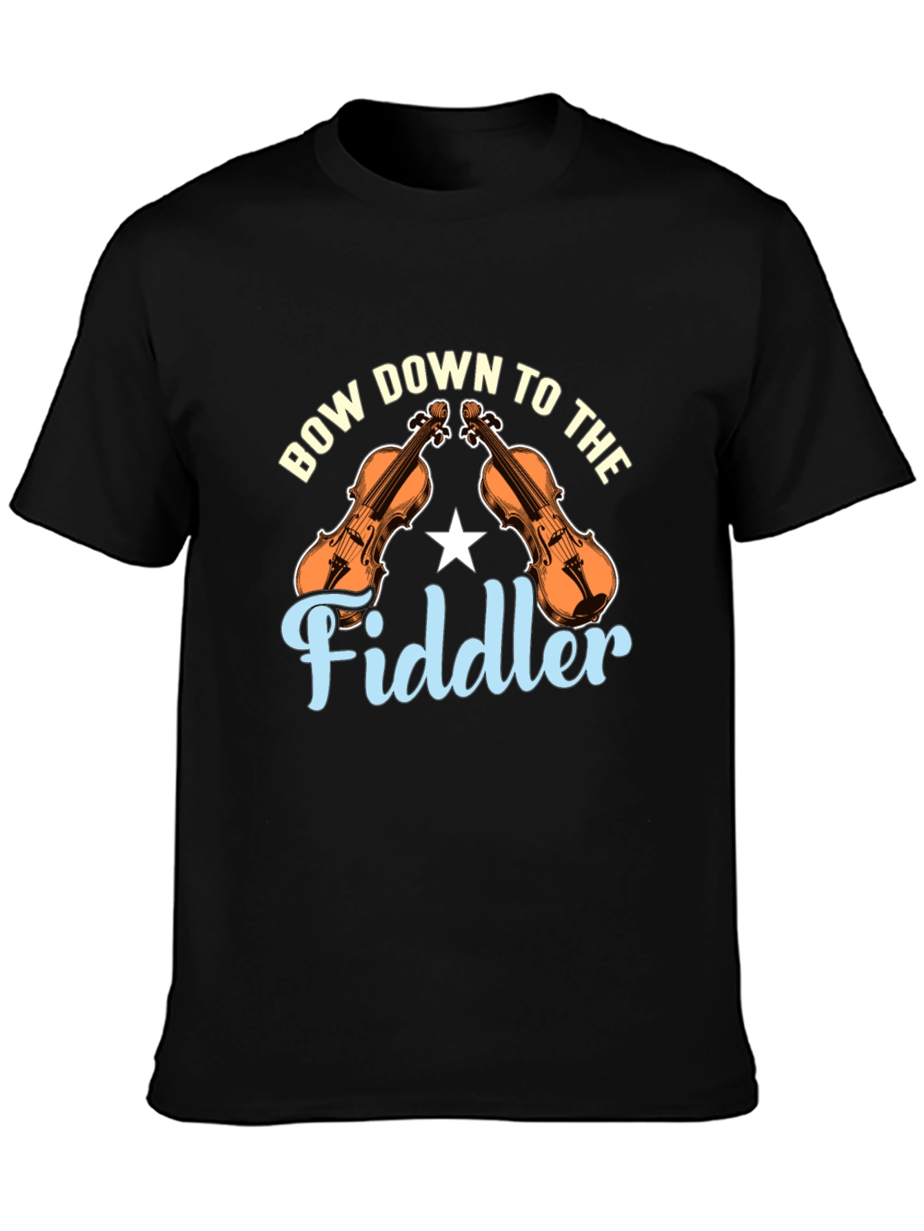 Bow Down to the Fiddler Black T-Shirt