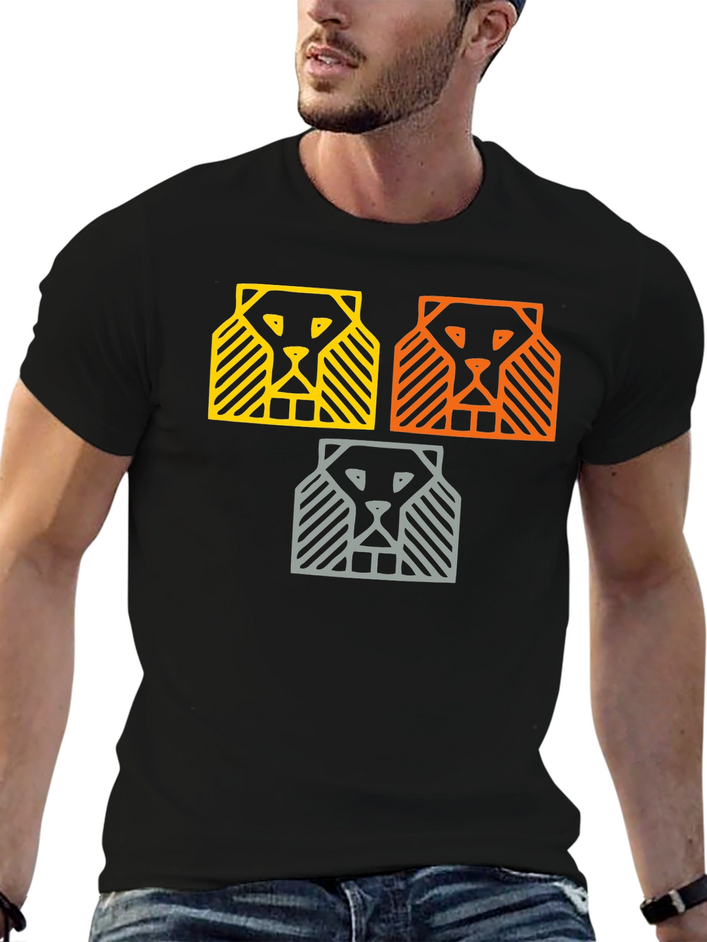 Abstract Lion Graphic Tee