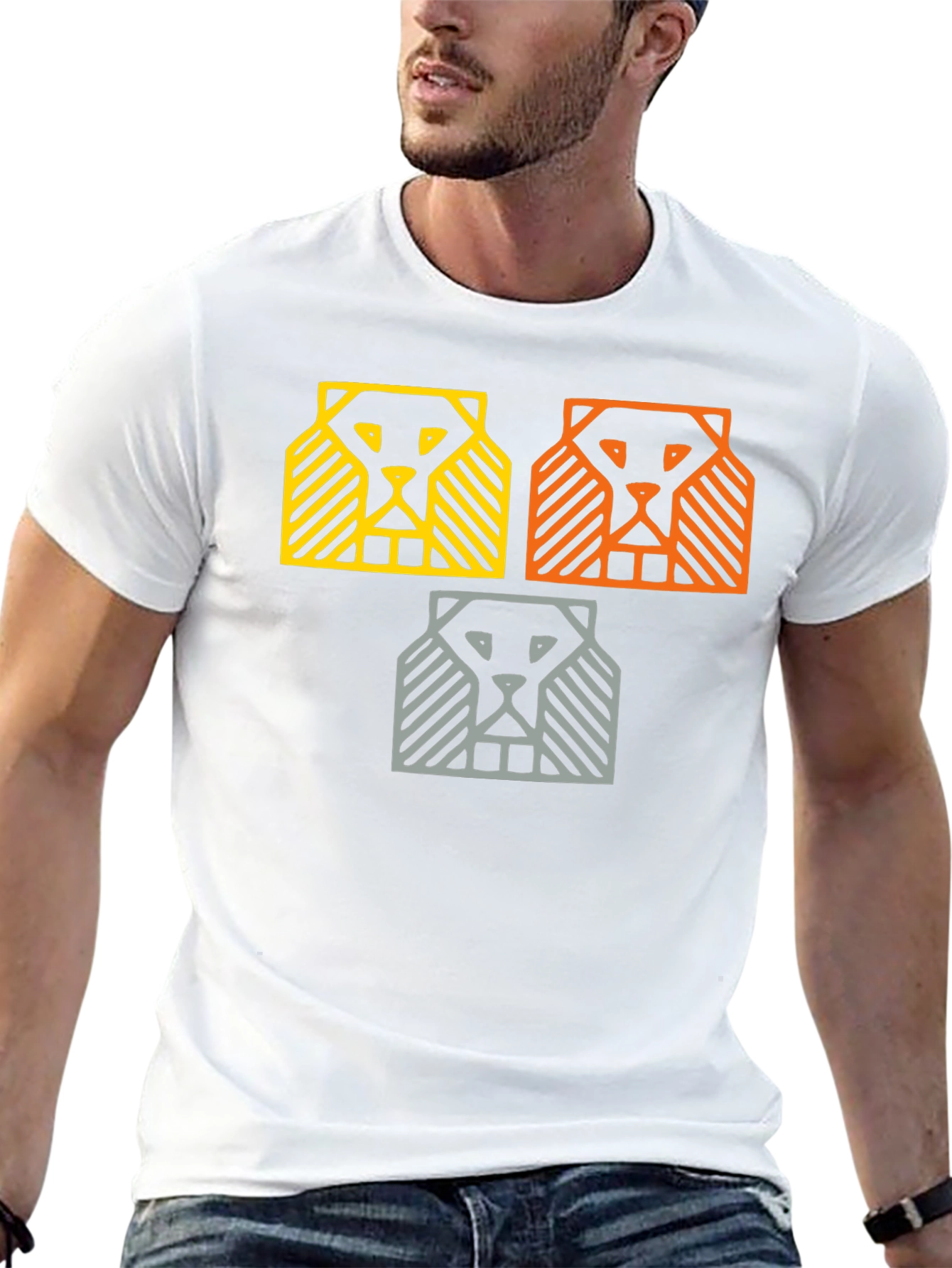 Abstract Lion Graphic Tee