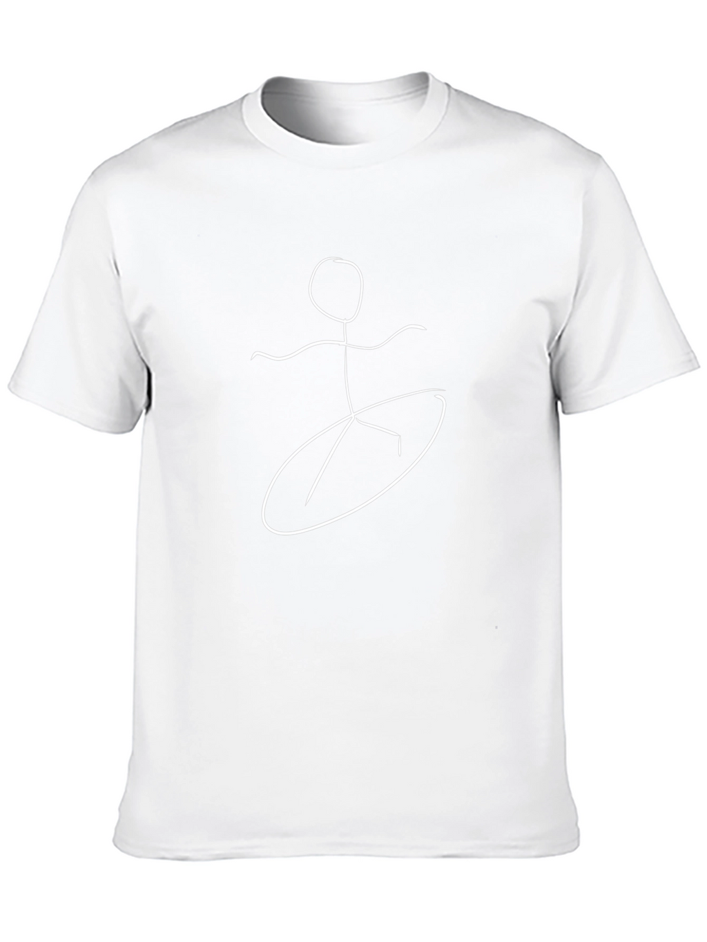Surfer Stick Figure Graphic Tee - Cool Black T-Shirt