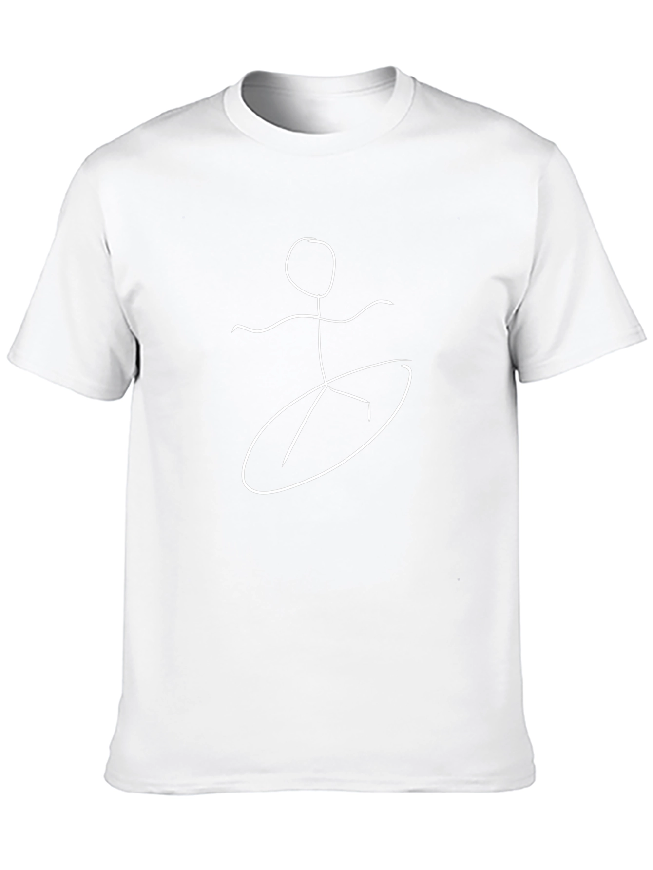 Surfer Stick Figure Graphic Tee - Cool Black T-Shirt
