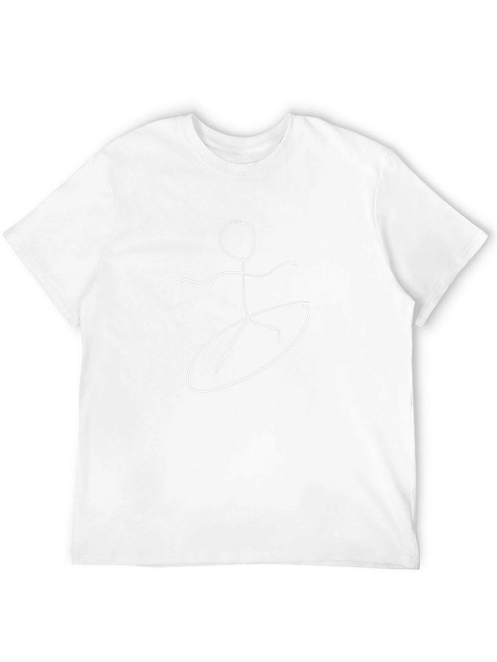 Surfer Stick Figure Graphic Tee - Cool Black T-Shirt