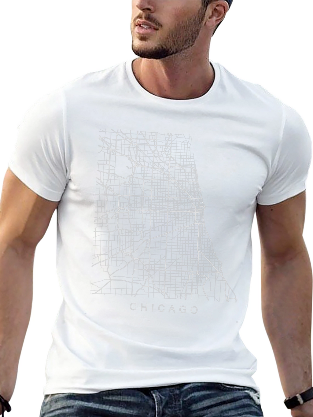 Chicago Map Graphic Tee - Black Cityscape T-Shirt
