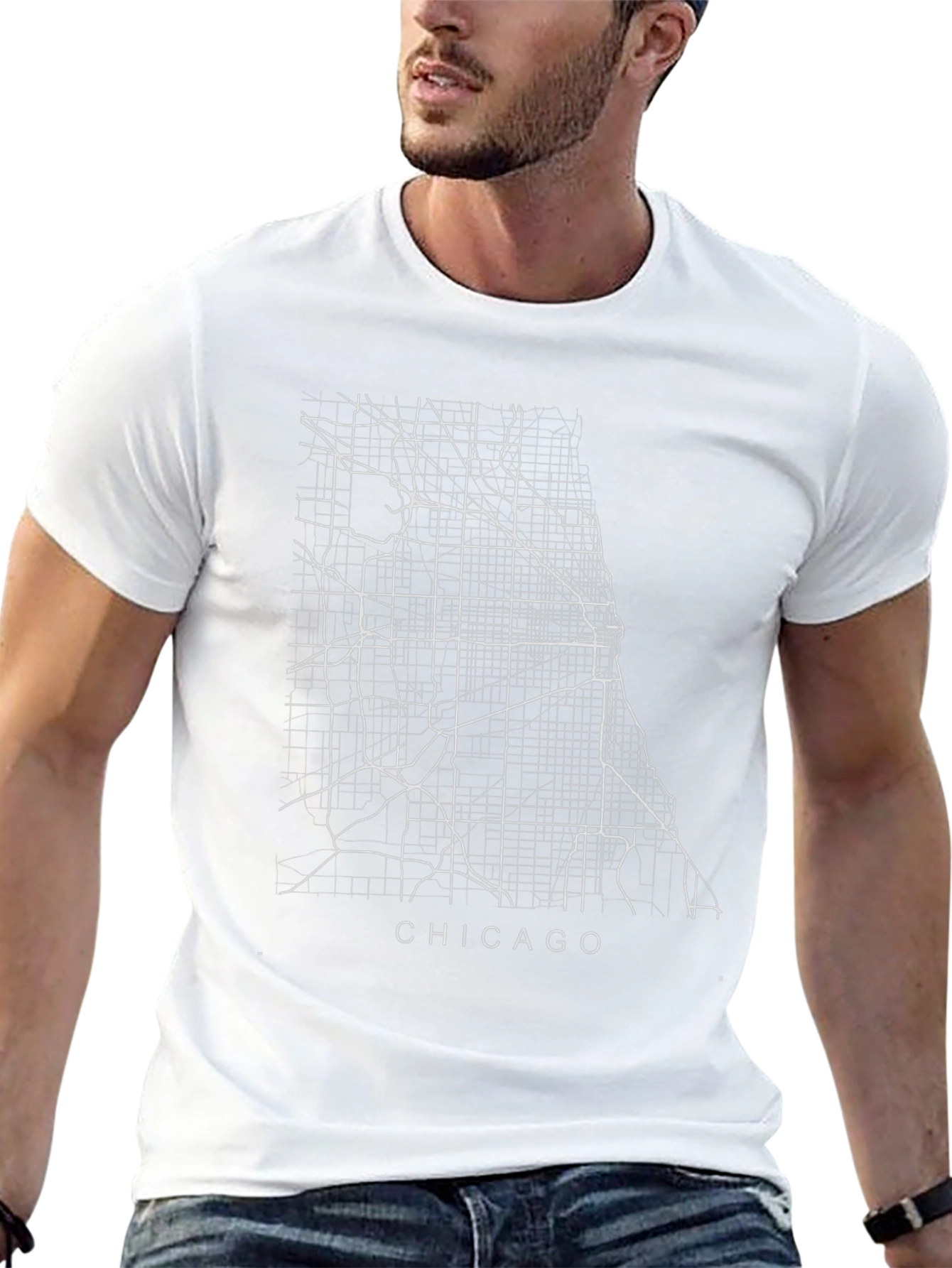 Chicago Map Graphic Tee - Black Cityscape T-Shirt