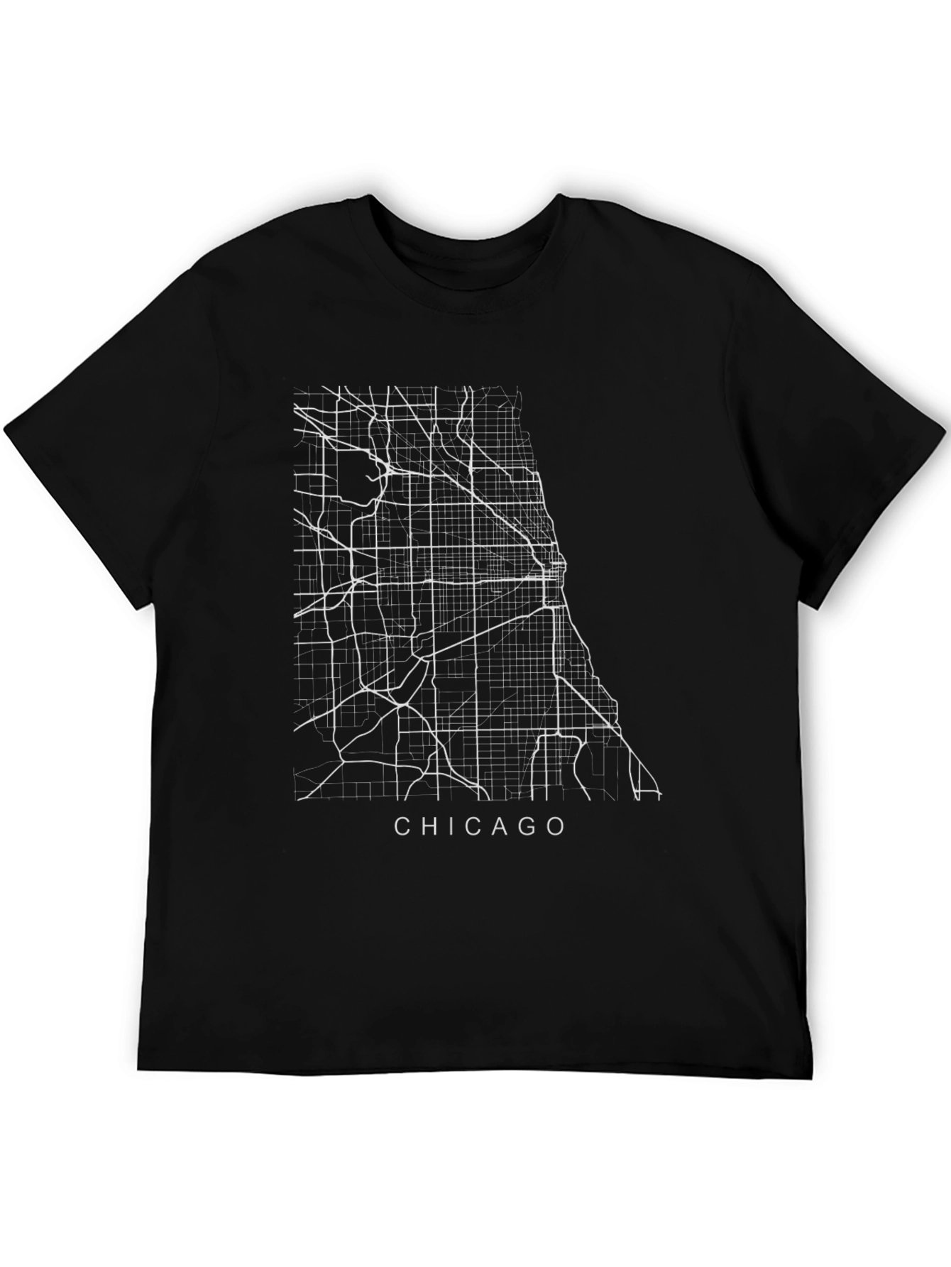 Chicago Map Graphic Tee - Black Cityscape T-Shirt