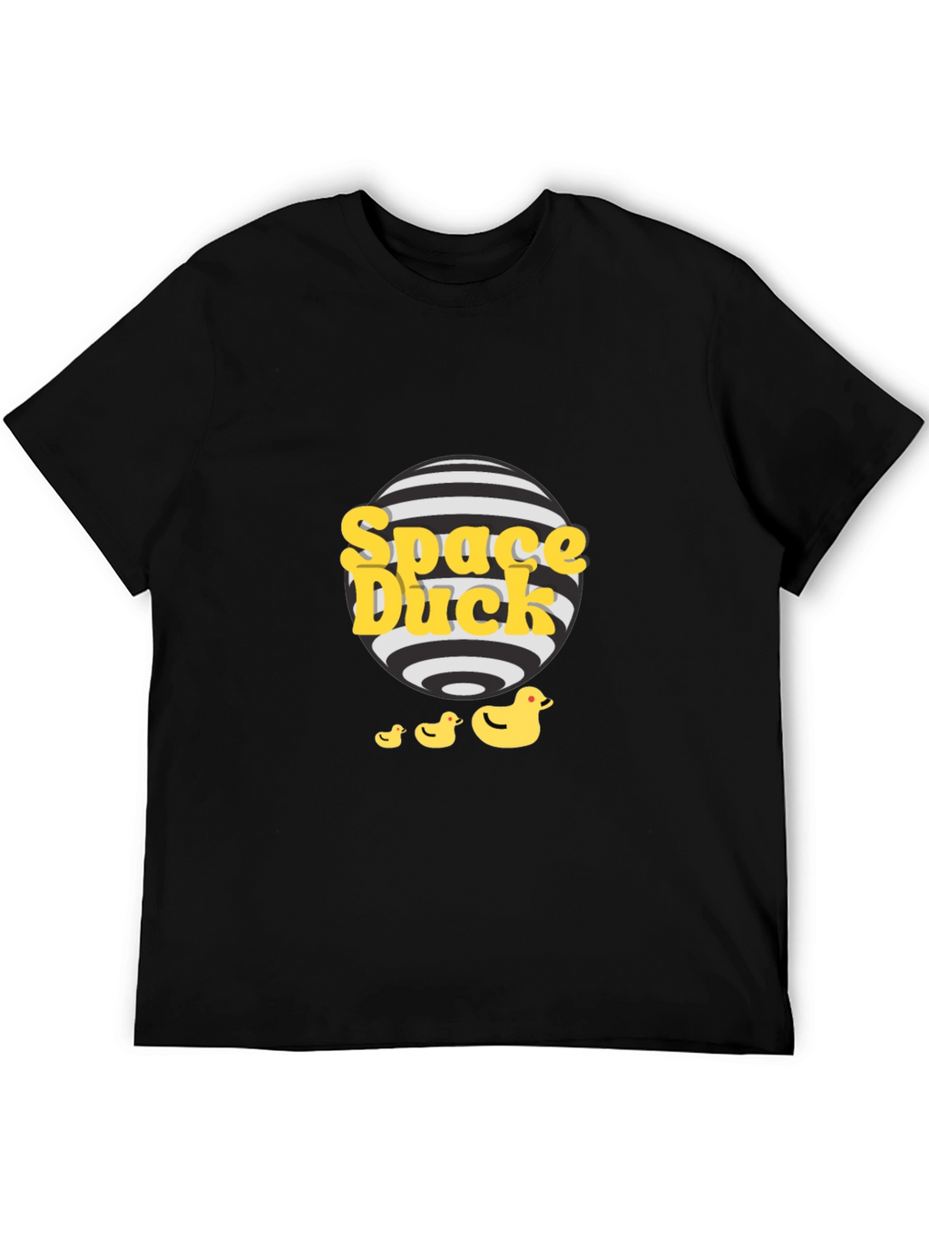 Space Duck Graphic Tee - Quirky Black T-Shirt