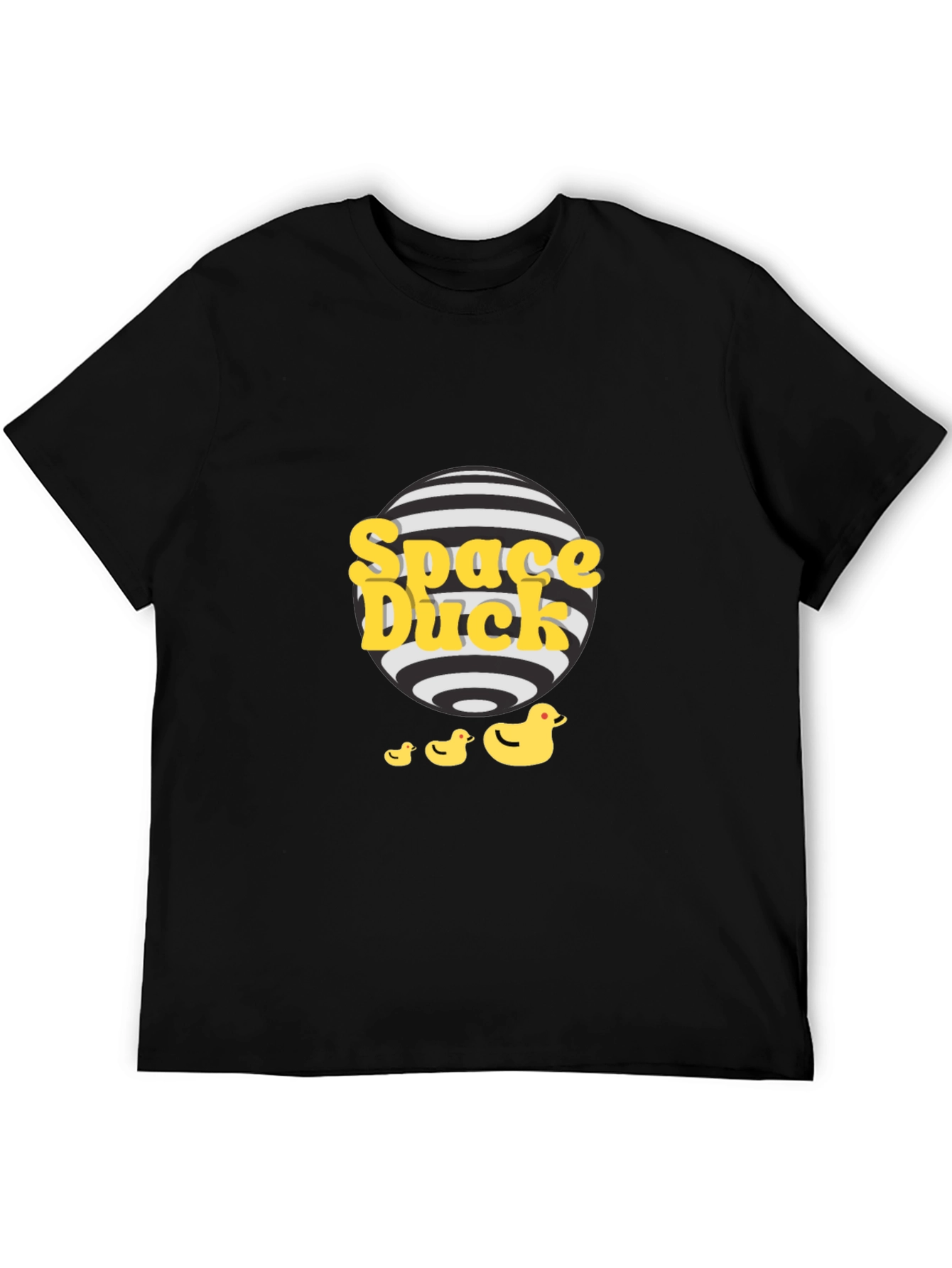 Space Duck Graphic Tee - Quirky Black T-Shirt
