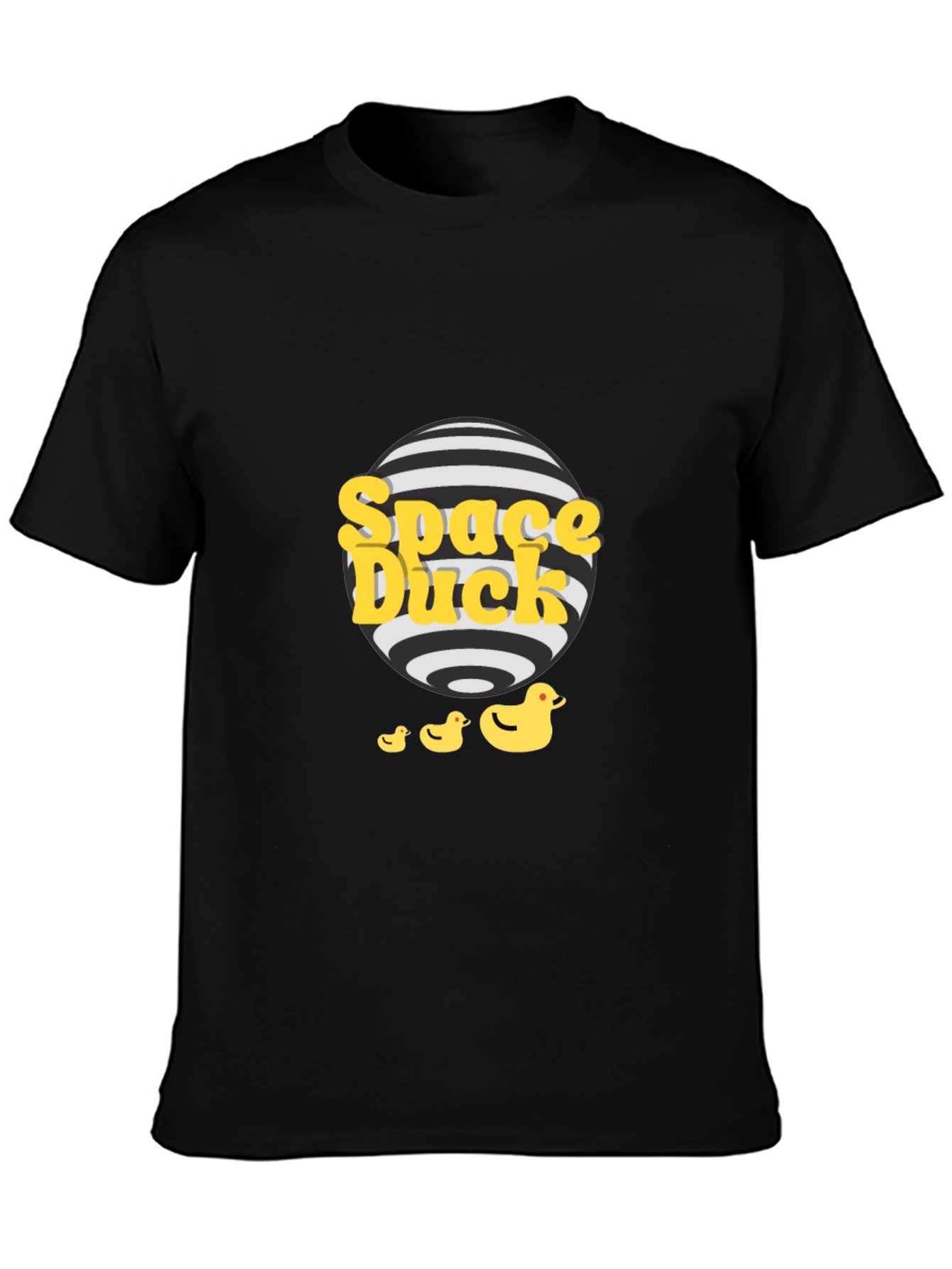 Space Duck Graphic Tee - Quirky Black T-Shirt