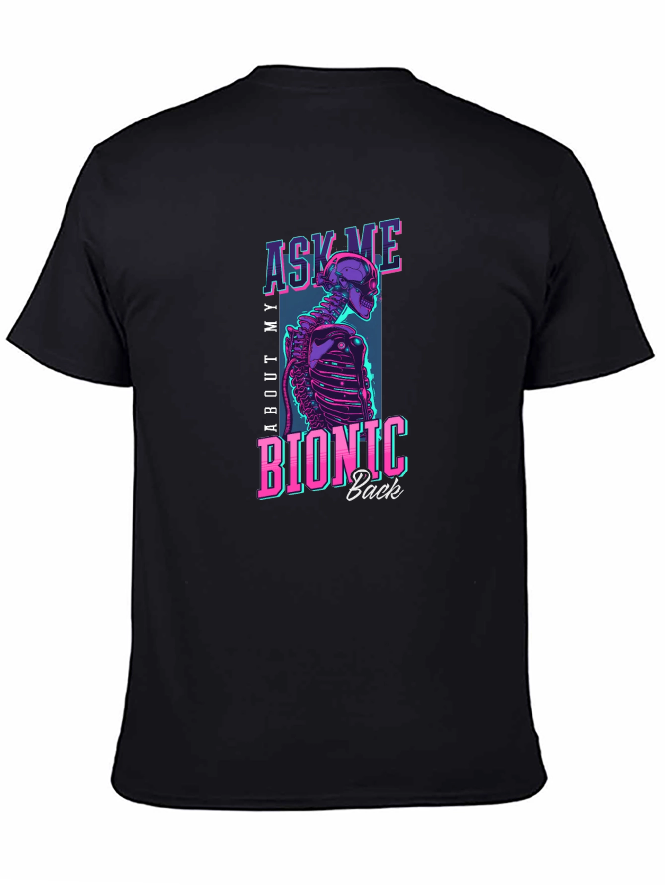 Bionic Back T-Shirt - Cyberpunk Skeleton Tee