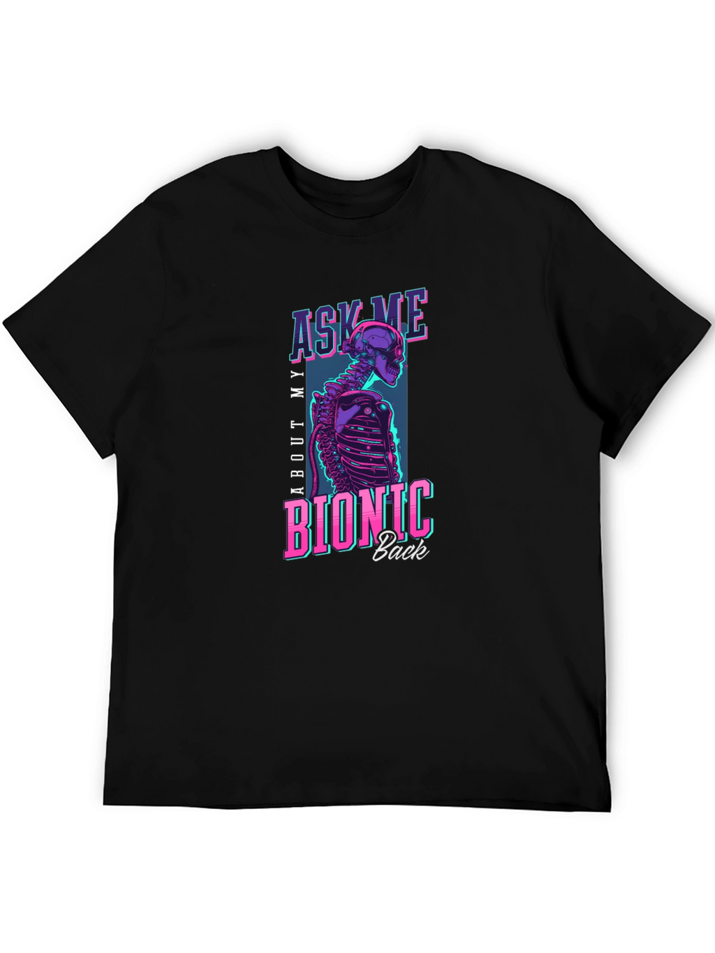 Bionic Back T-Shirt - Cyberpunk Skeleton Tee